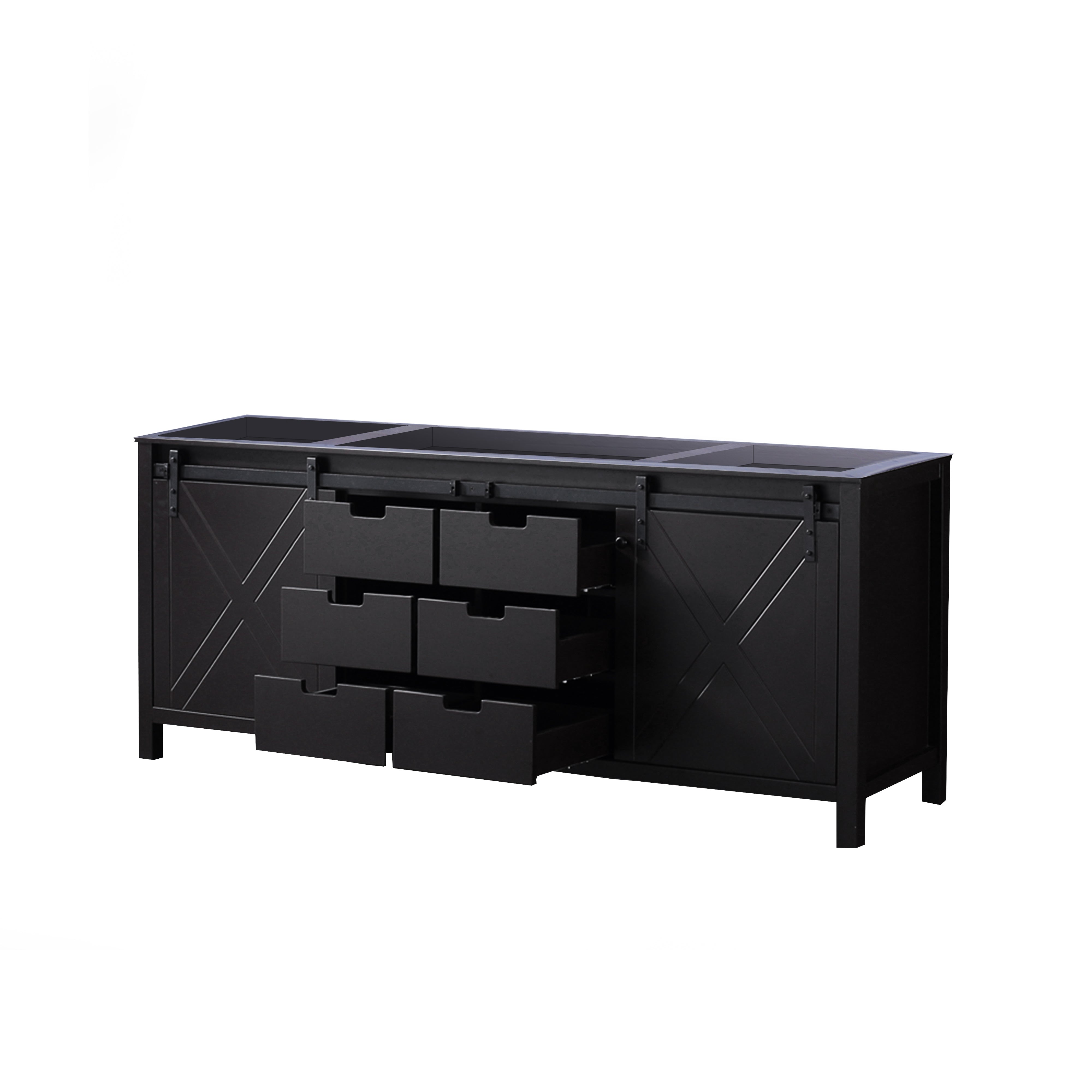 Marsyas 80 in W x 22 in D Brown Double Bath Vanity