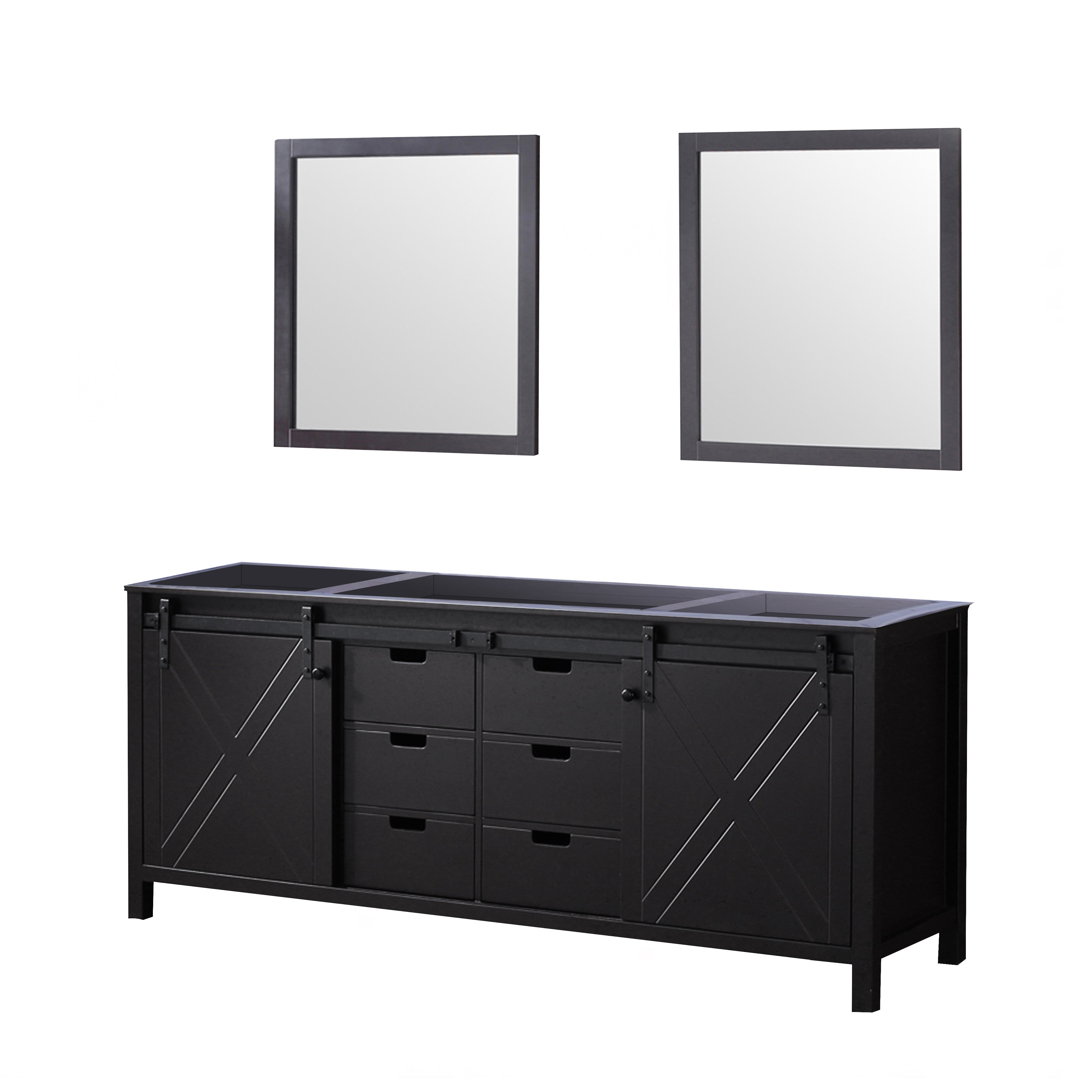 Marsyas 80 in W x 22 in D Brown Double Bath Vanity