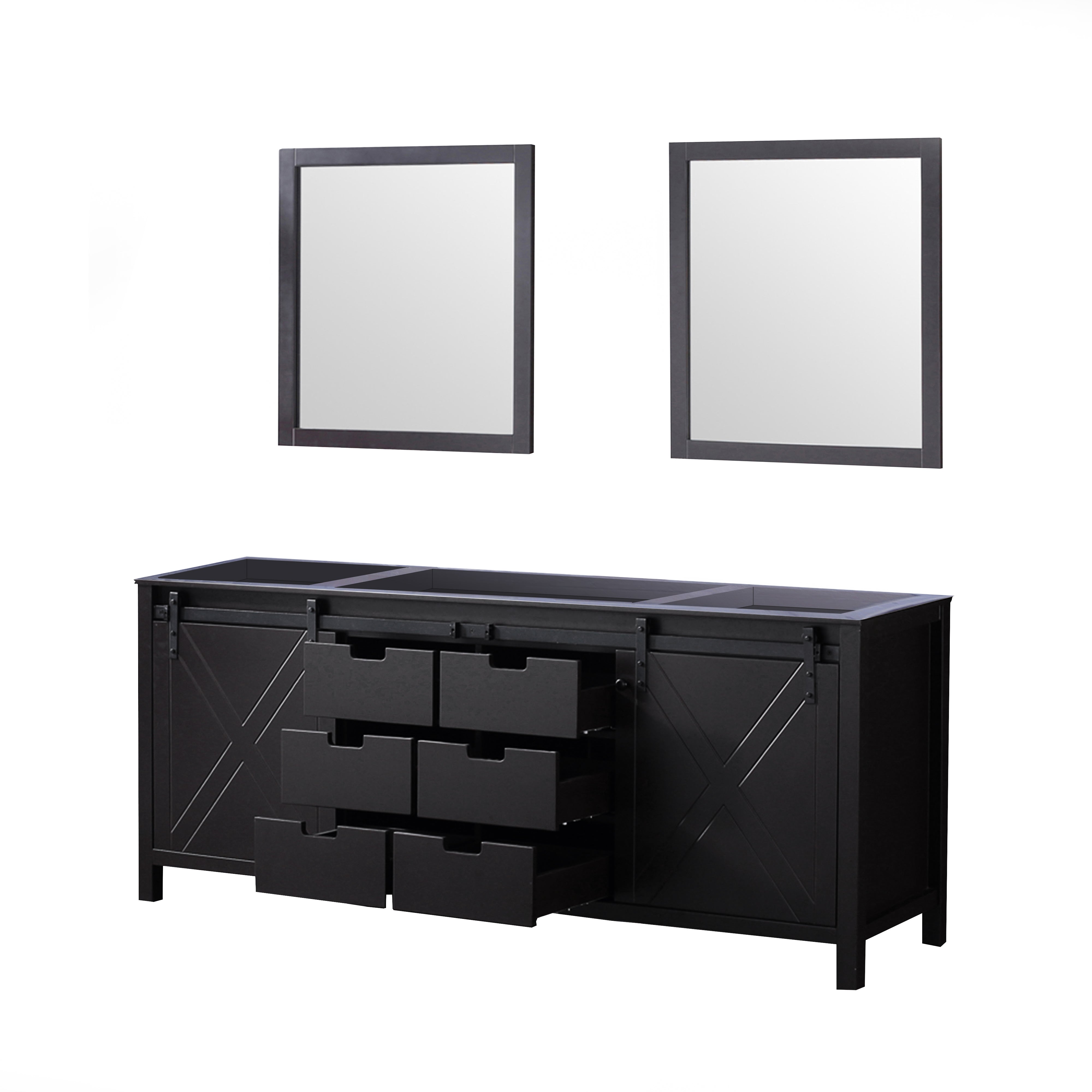 Marsyas 80 in W x 22 in D Brown Double Bath Vanity