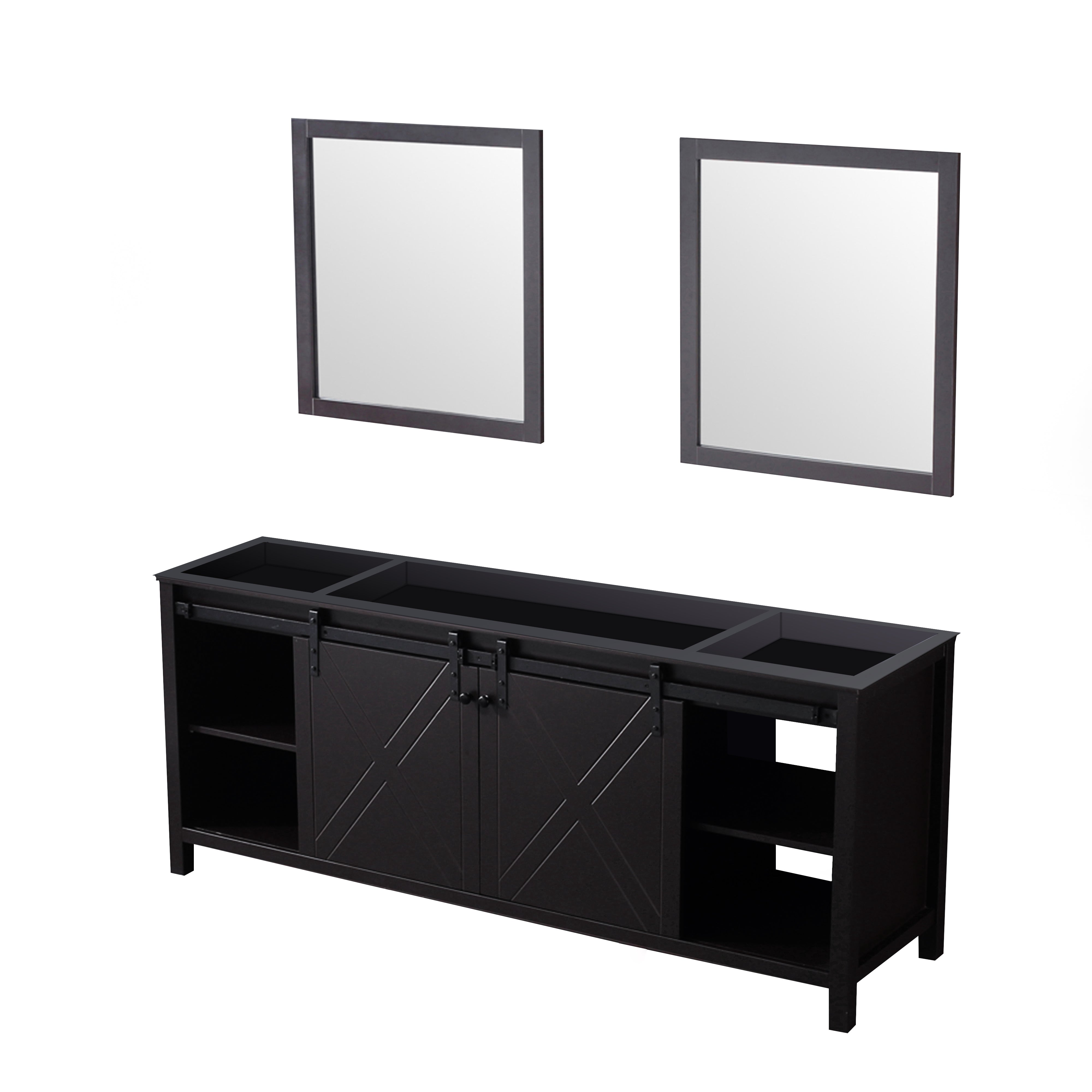 Marsyas 80 in W x 22 in D Brown Double Bath Vanity