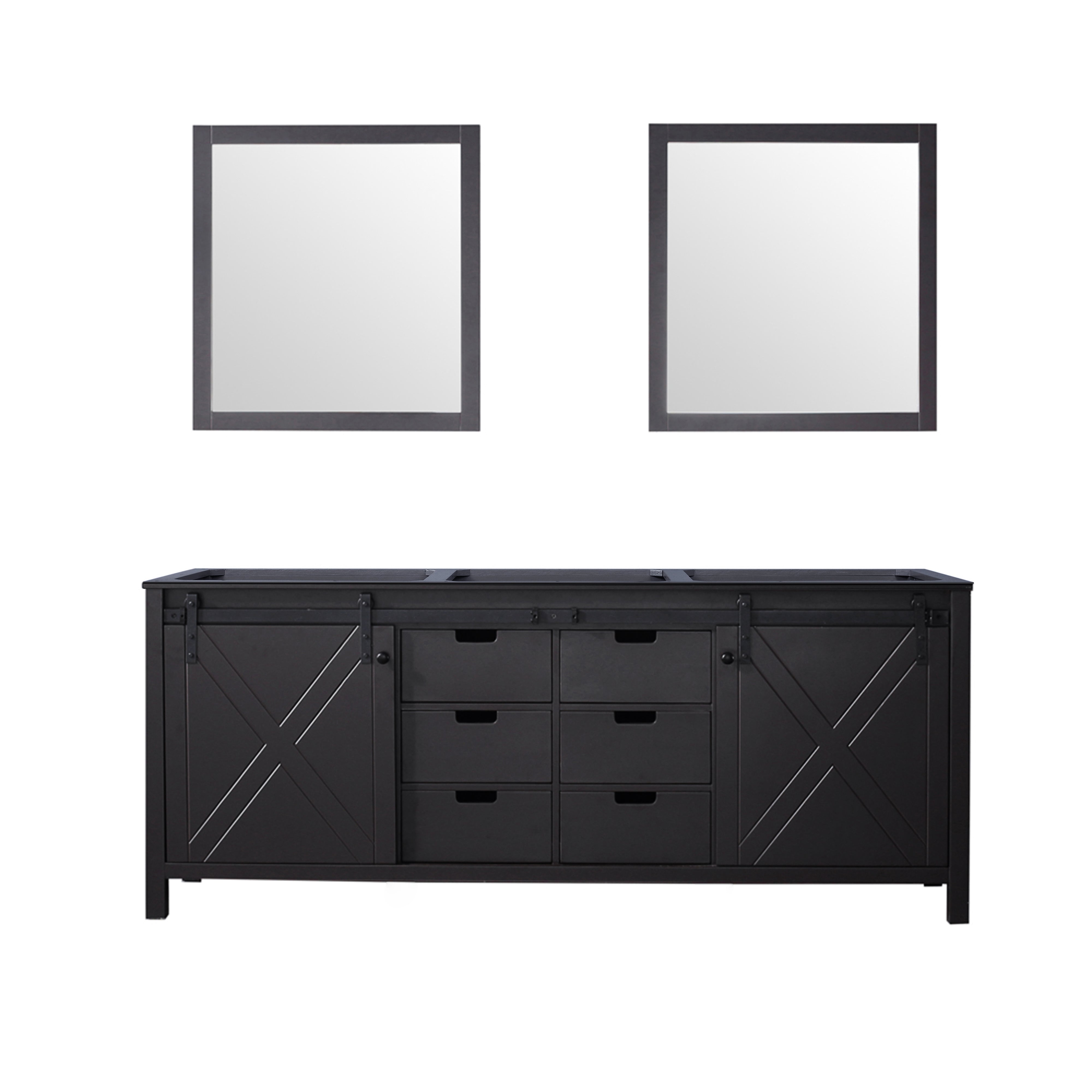 Marsyas 80 in W x 22 in D Brown Double Bath Vanity