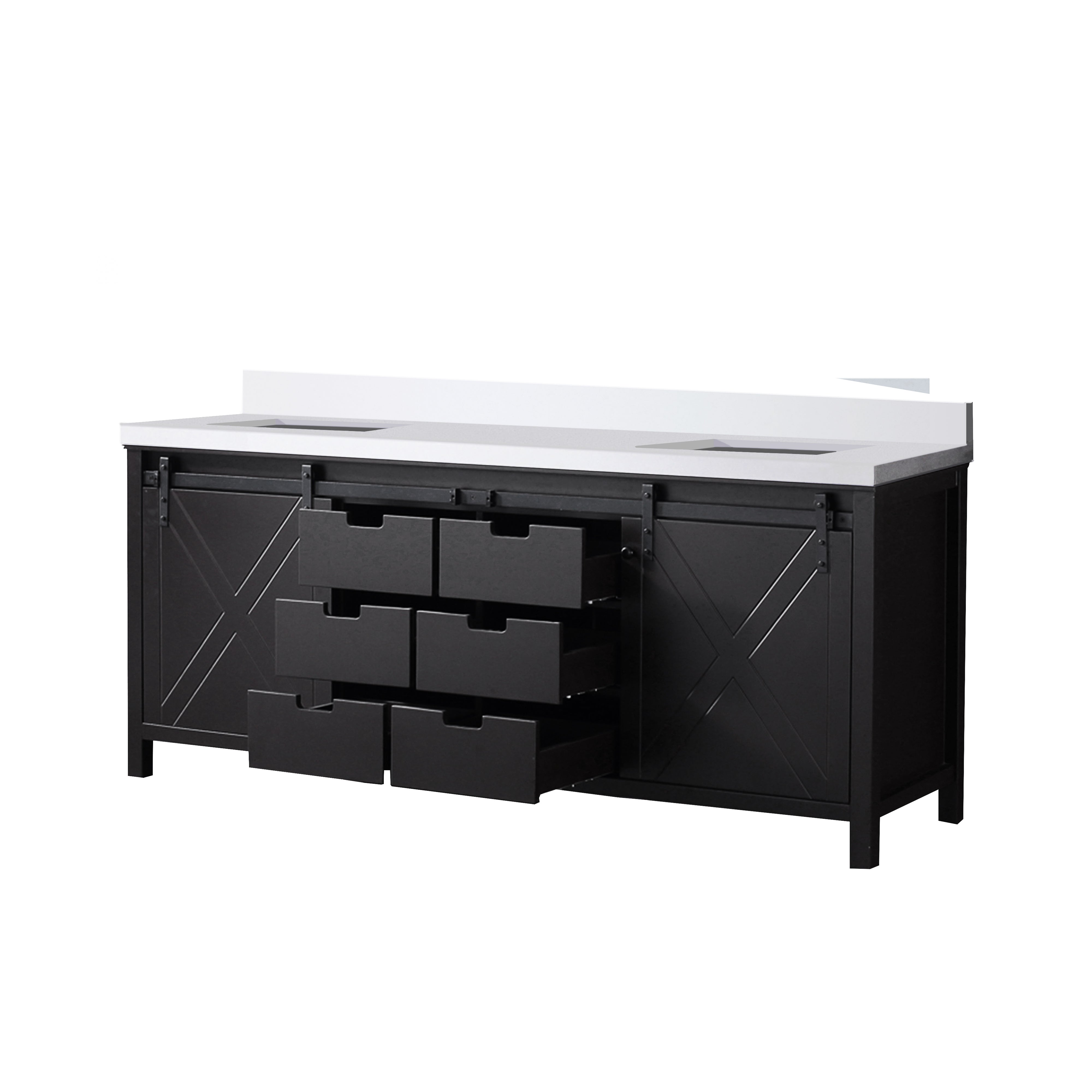 Marsyas 80 in W x 22 in D Brown Double Bath Vanity