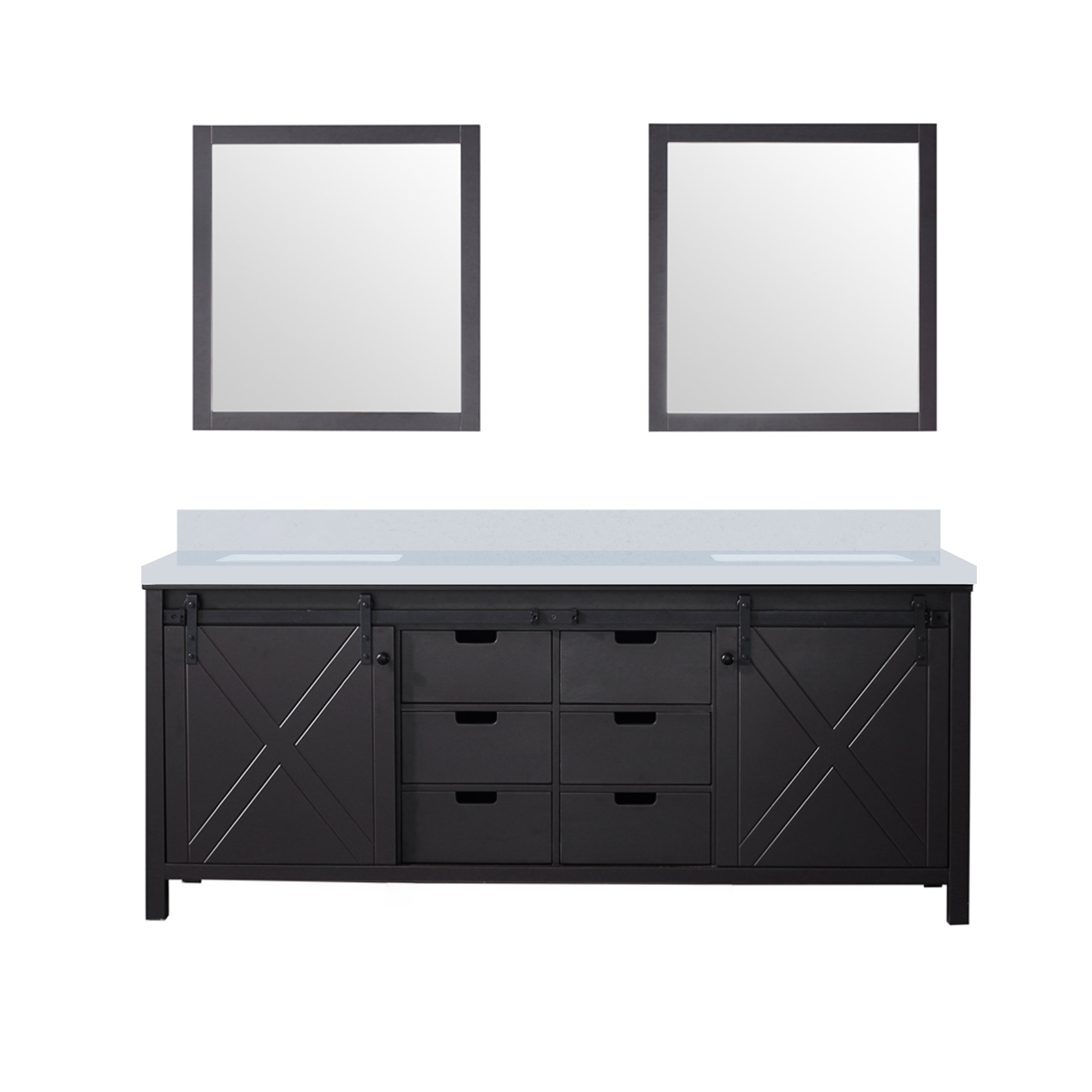 Marsyas 80 in W x 22 in D Brown Double Bath Vanity
