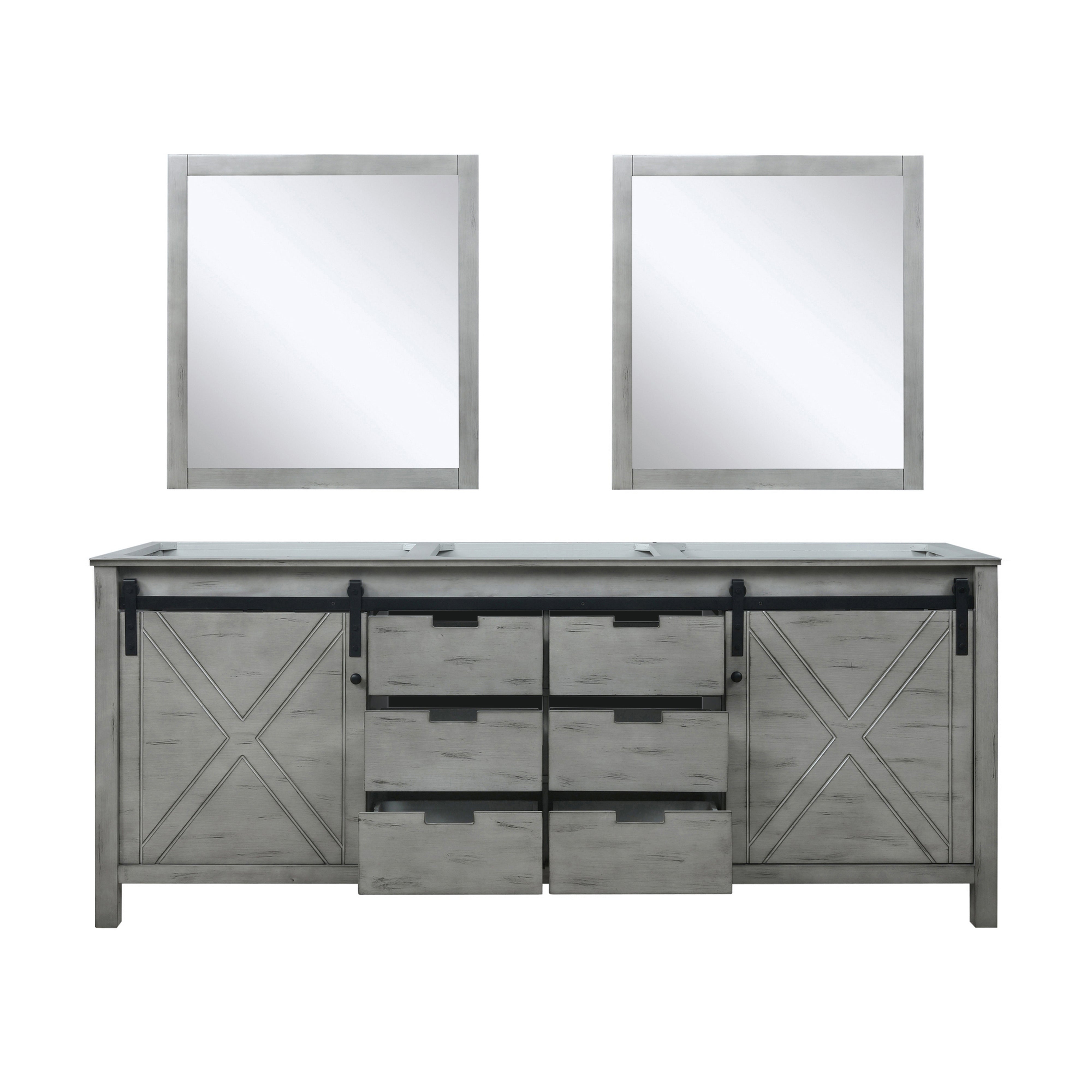 Marsyas 80 in W x 22 in D Ash Grey Double Bath Vanity