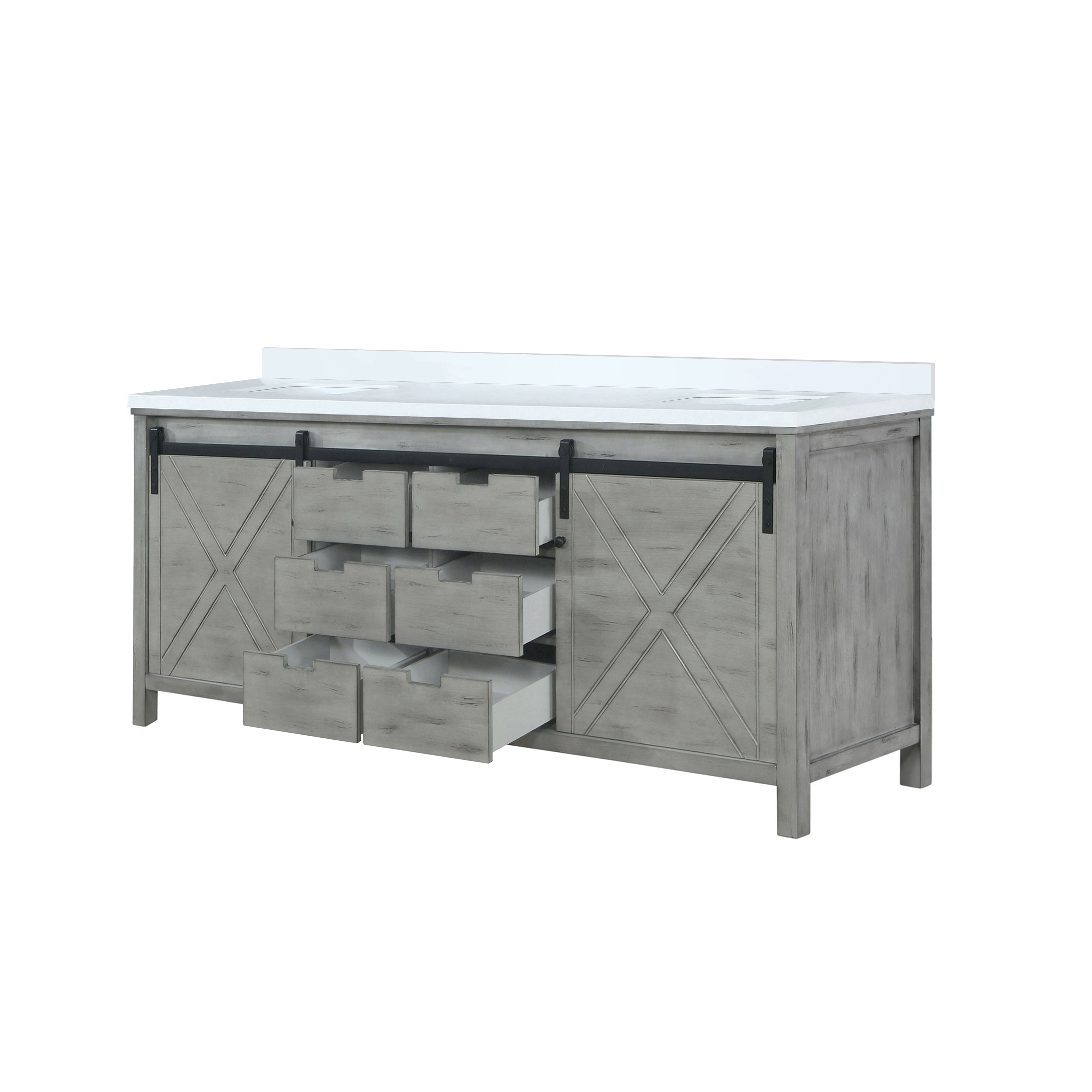 Marsyas 80 in W x 22 in D Ash Grey Double Bath Vanity
