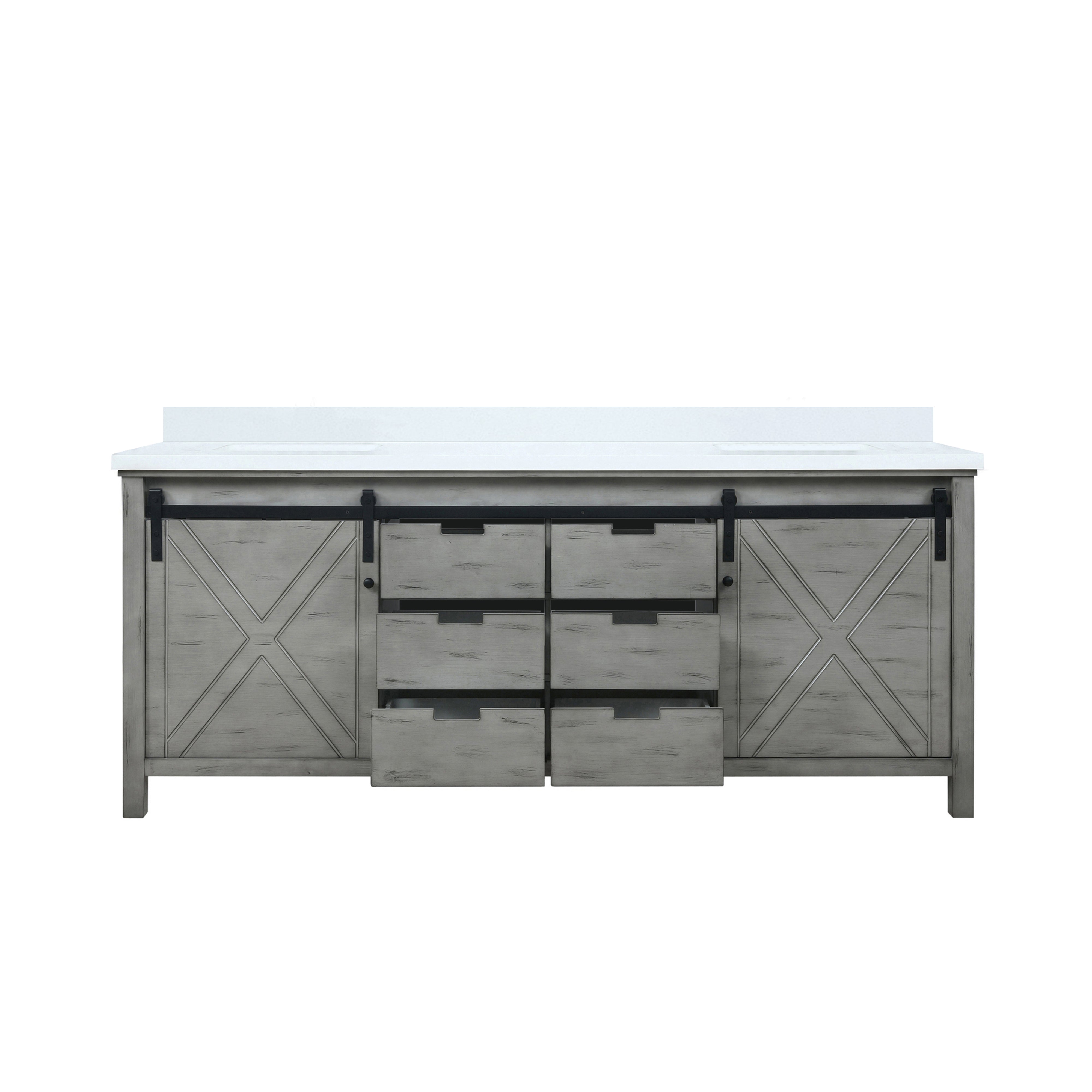 Marsyas 80 in W x 22 in D Ash Grey Double Bath Vanity