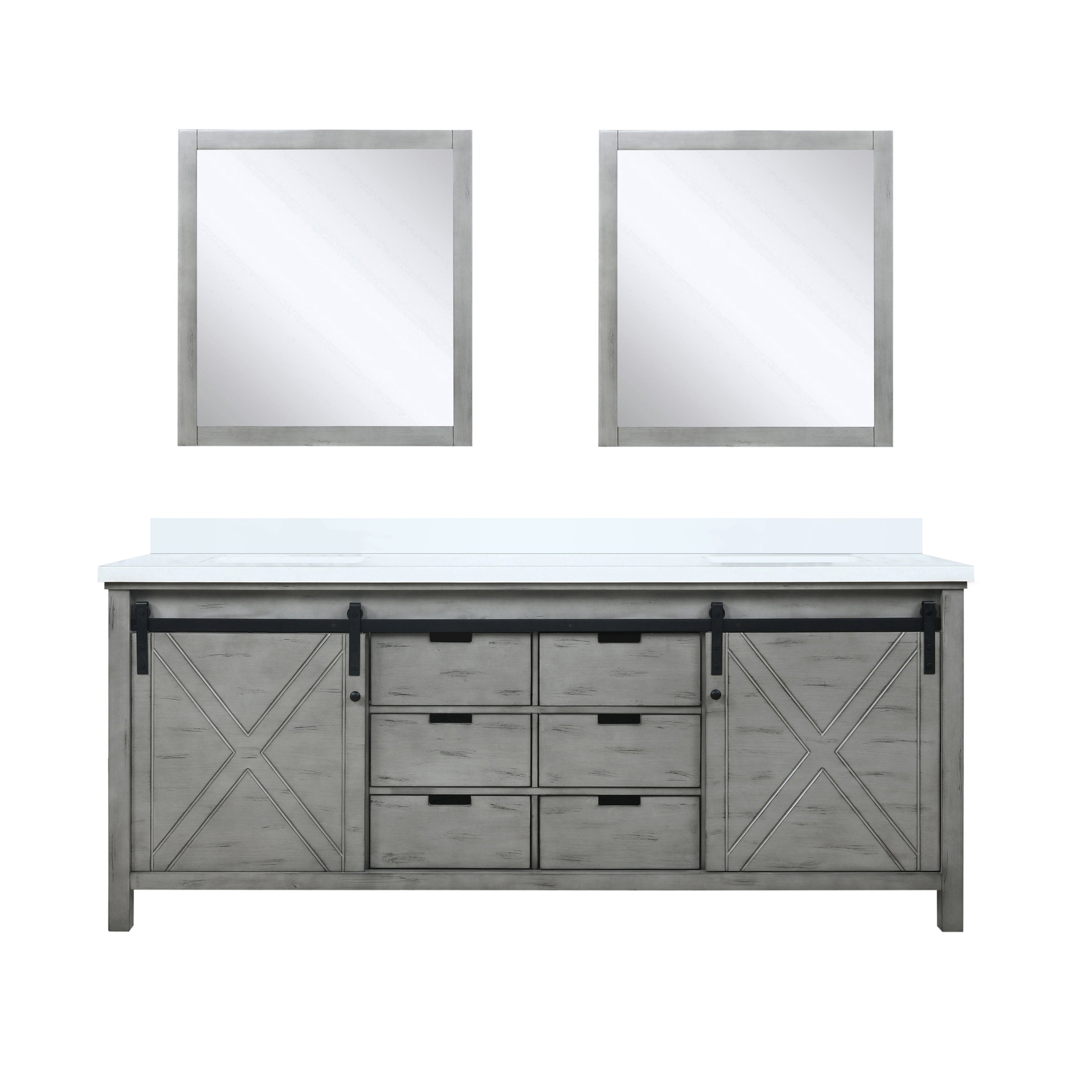 Marsyas 80 in W x 22 in D Ash Grey Double Bath Vanity