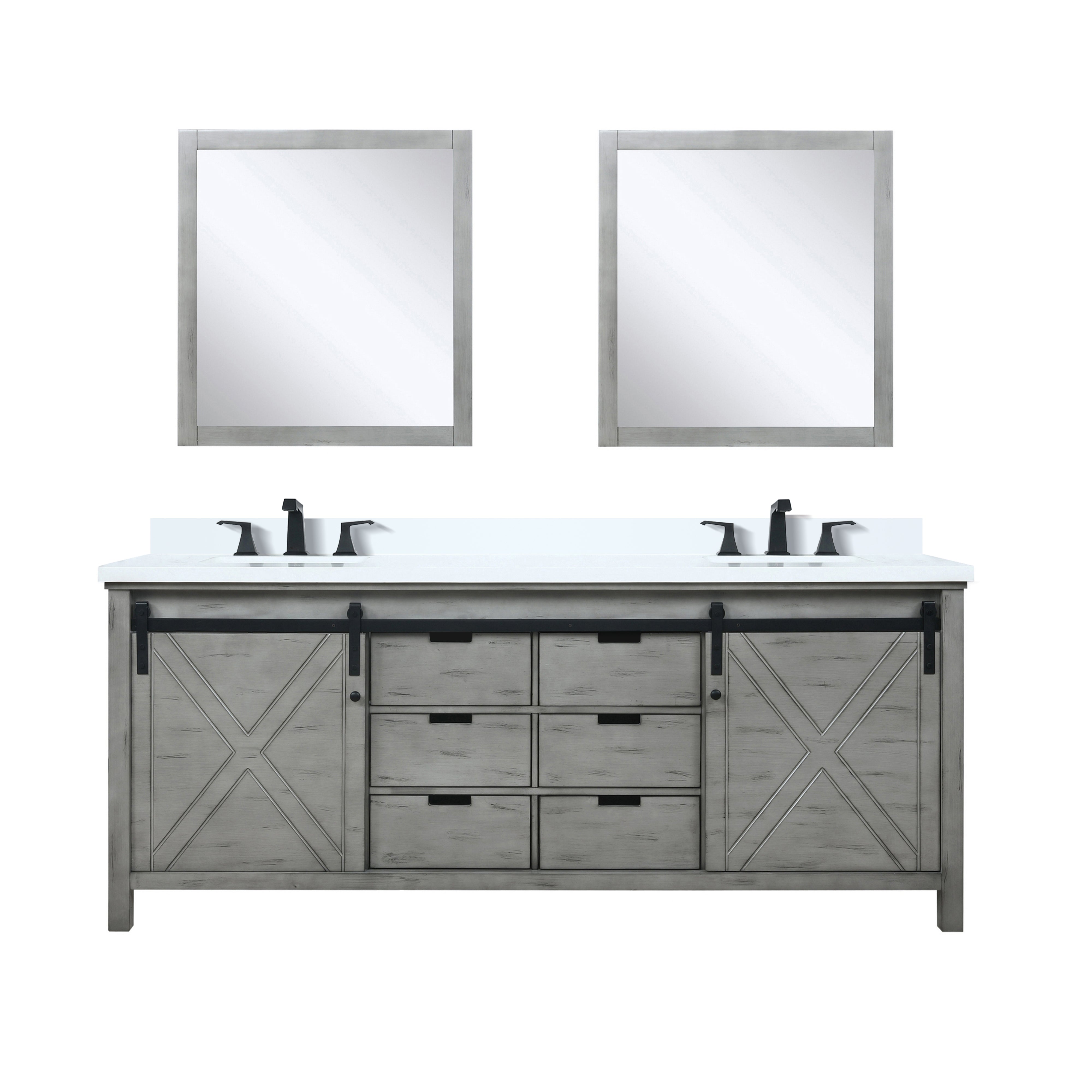 Marsyas 80 in W x 22 in D Ash Grey Double Bath Vanity