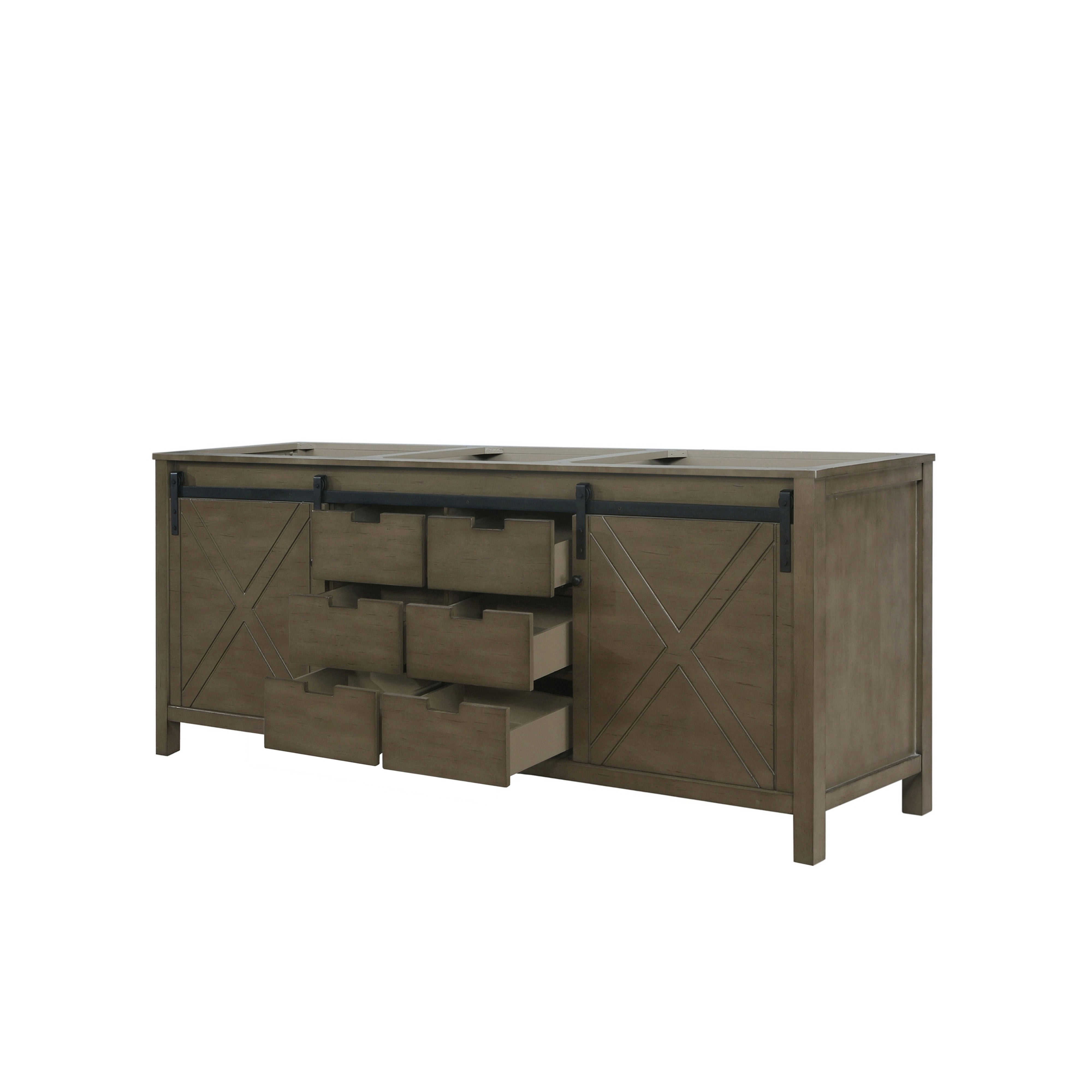 Marsyas 80 in W x 22 in D Rustic Brown Double Bath Vanity
