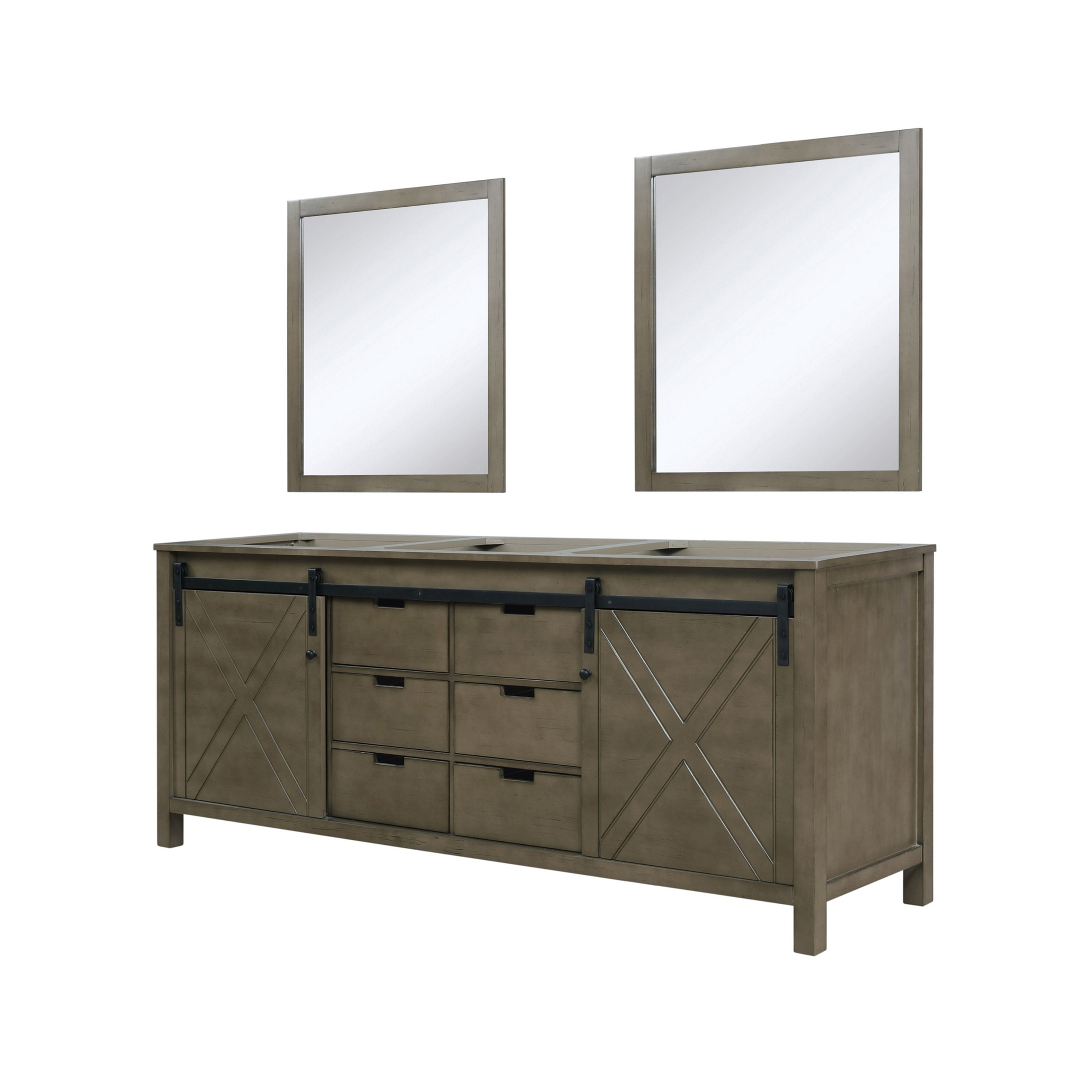 Marsyas 80 in W x 22 in D Rustic Brown Double Bath Vanity