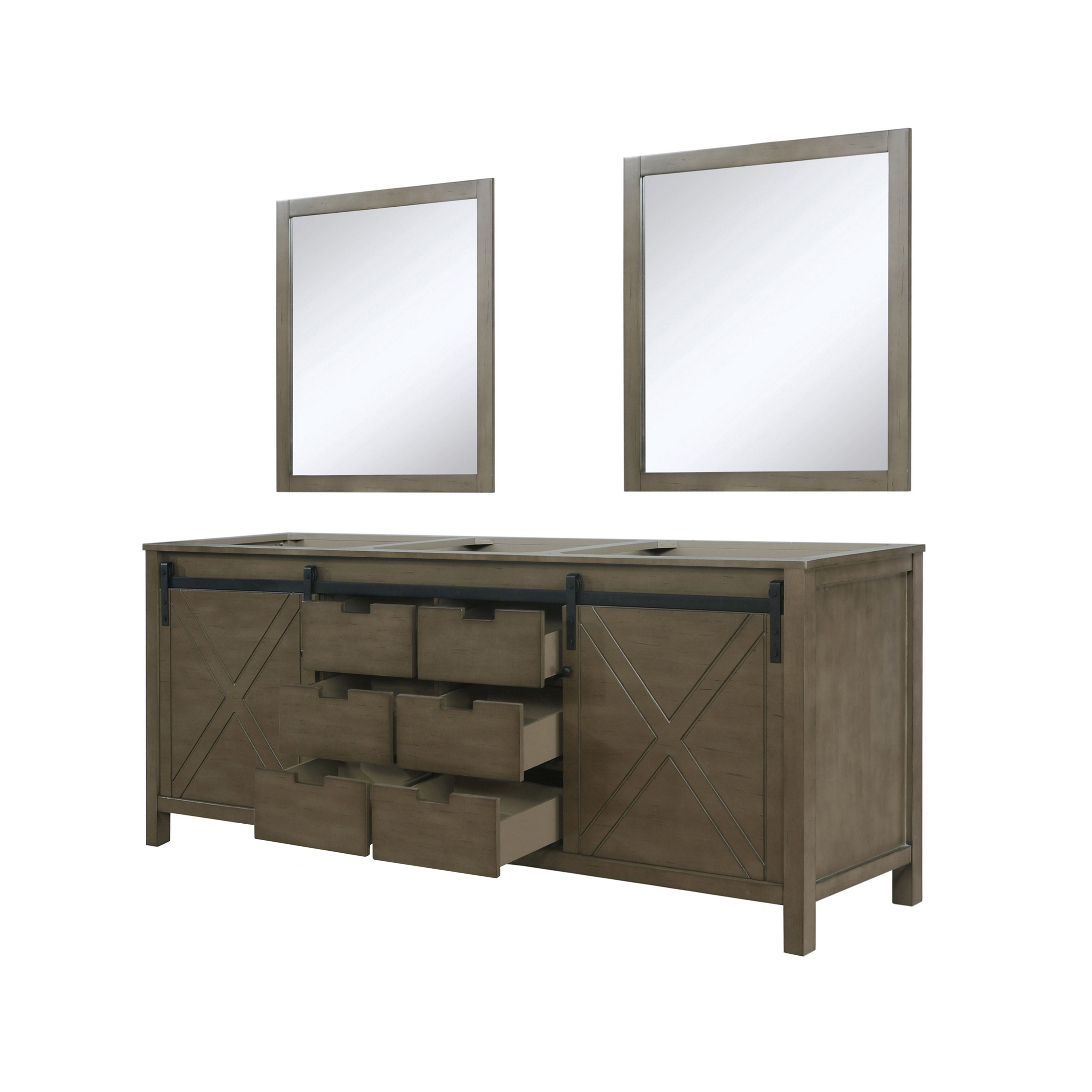 Marsyas 80 in W x 22 in D Rustic Brown Double Bath Vanity