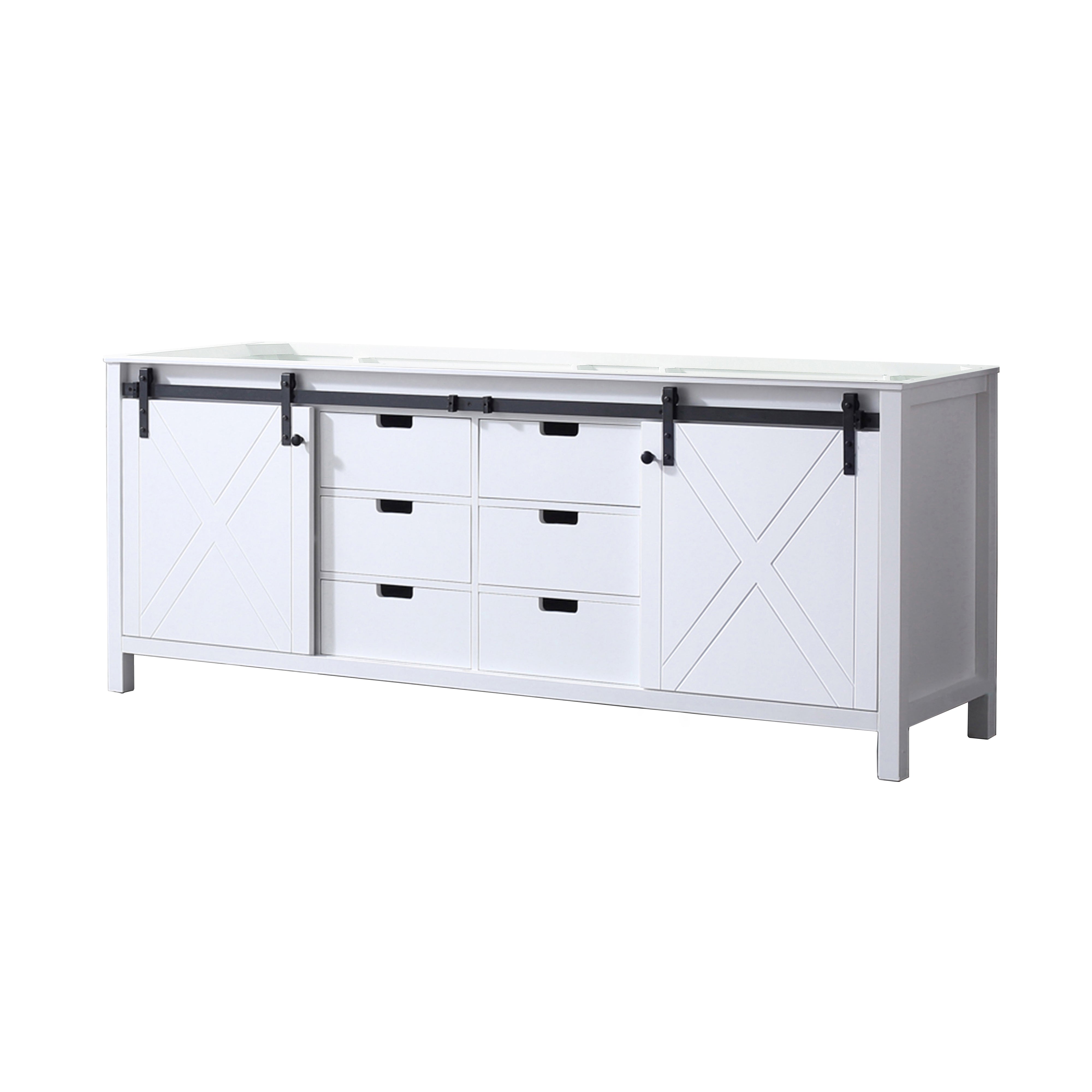 Marsyas 84 in W x 22 in D White Double Bath Vanity