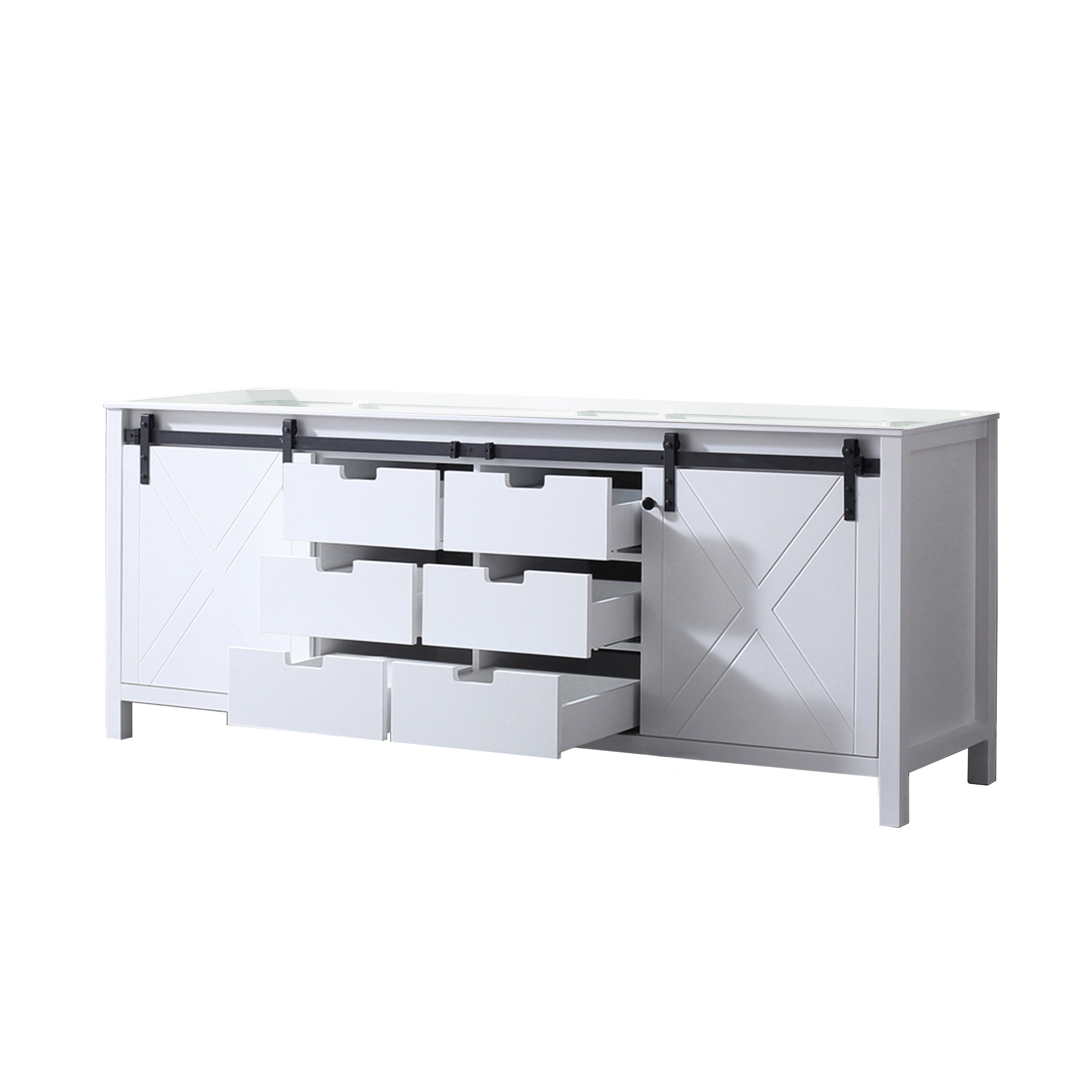 Marsyas 84 in W x 22 in D White Double Bath Vanity