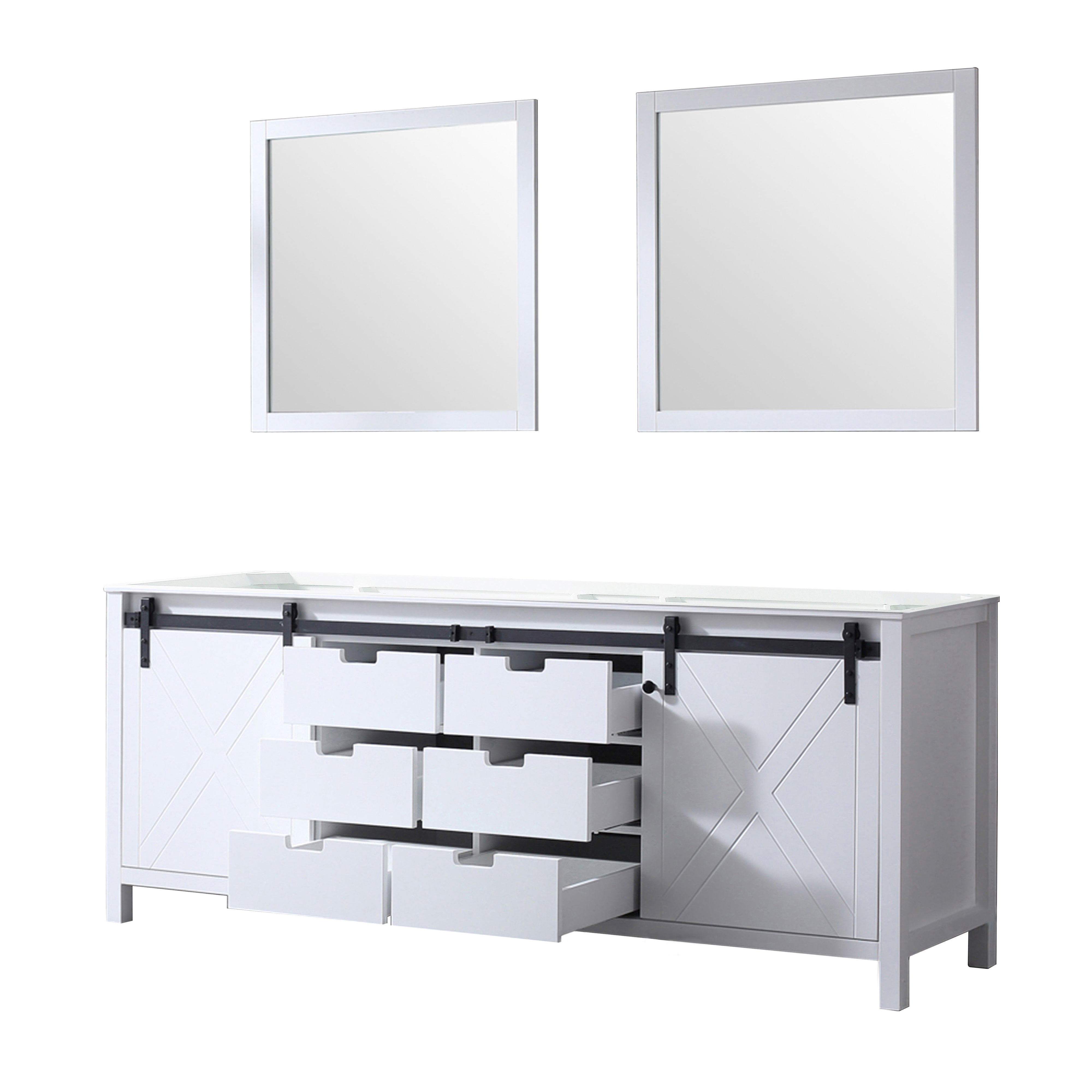 Marsyas 84 in W x 22 in D White Double Bath Vanity
