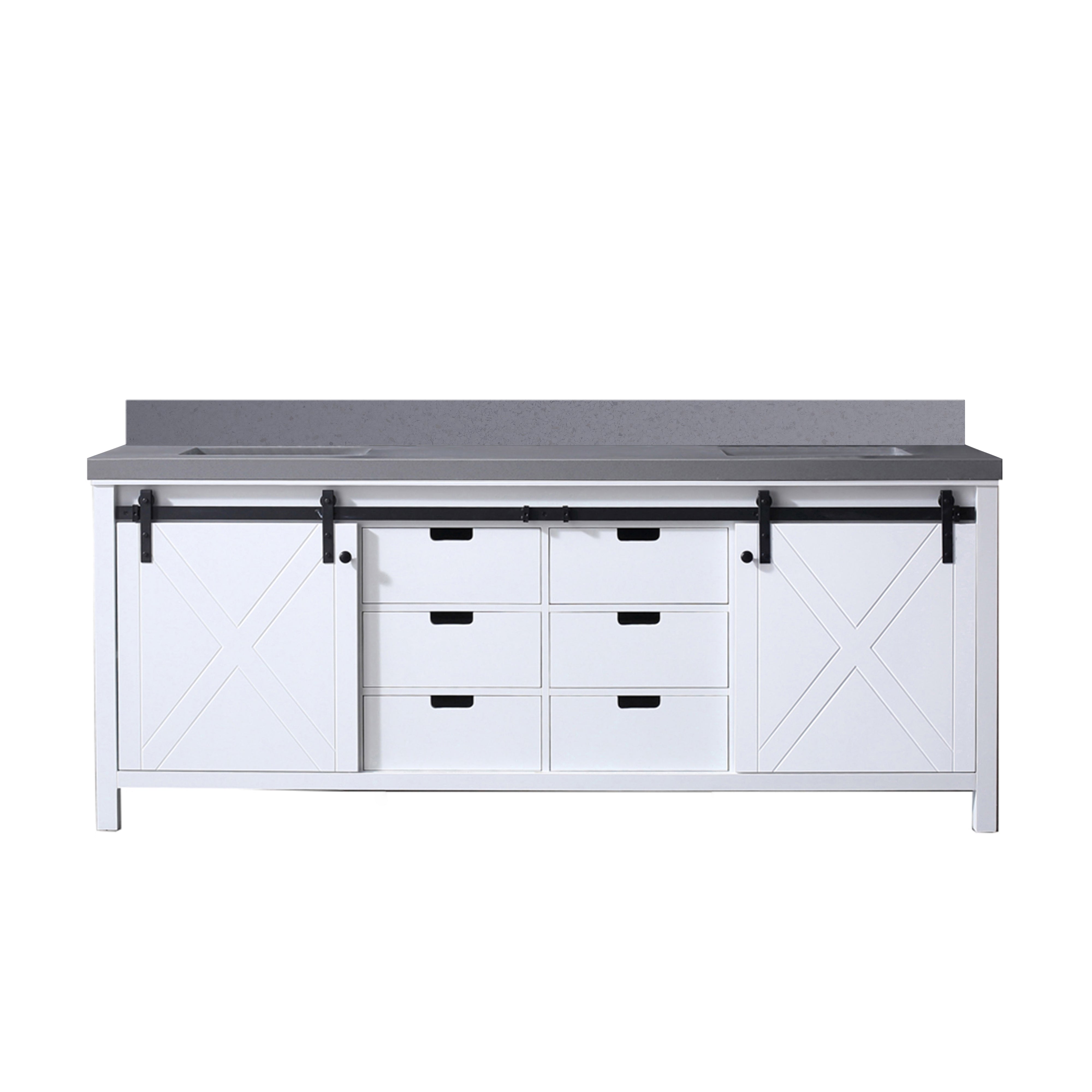Marsyas 84 in W x 22 in D White Double Bath Vanity