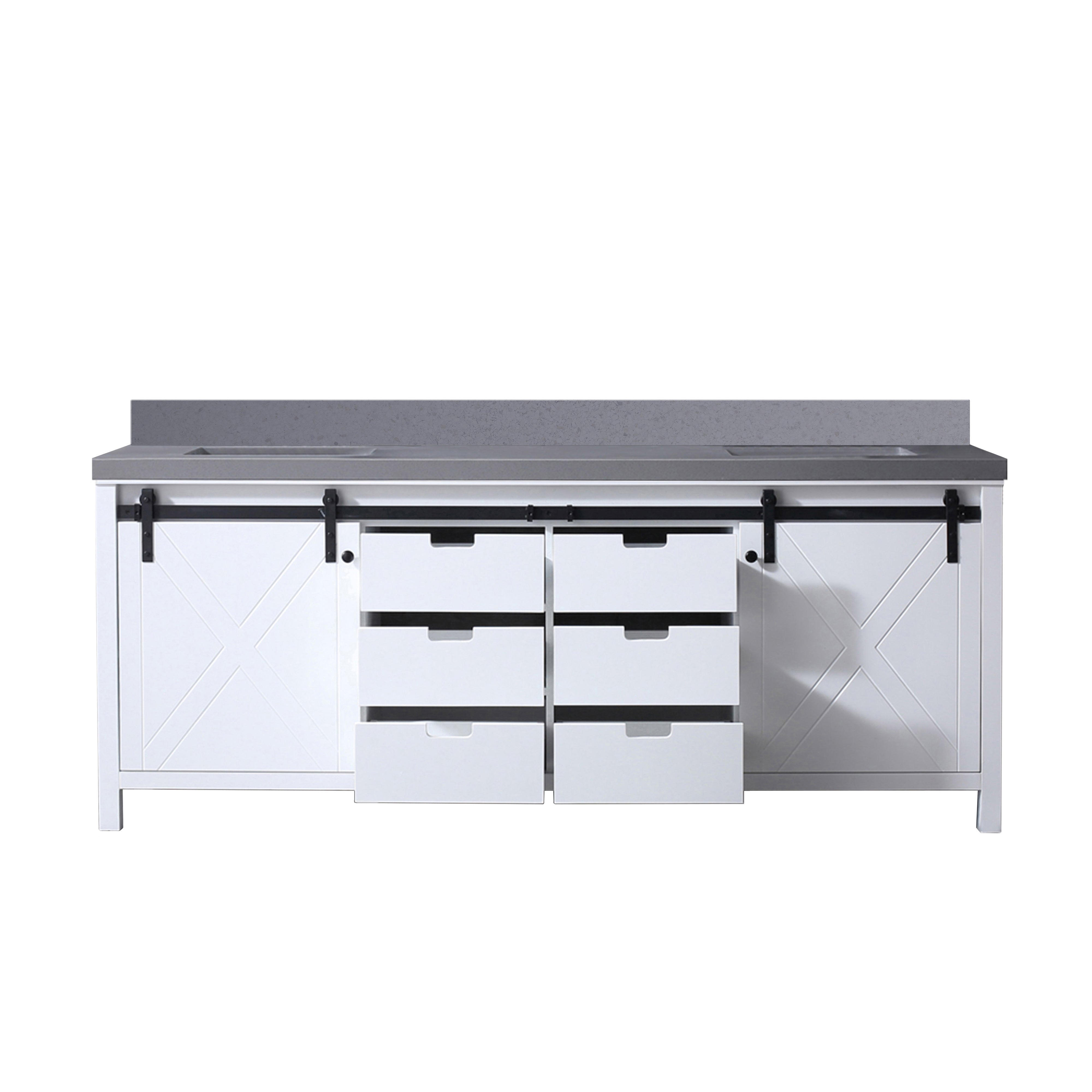 Marsyas 84 in W x 22 in D White Double Bath Vanity