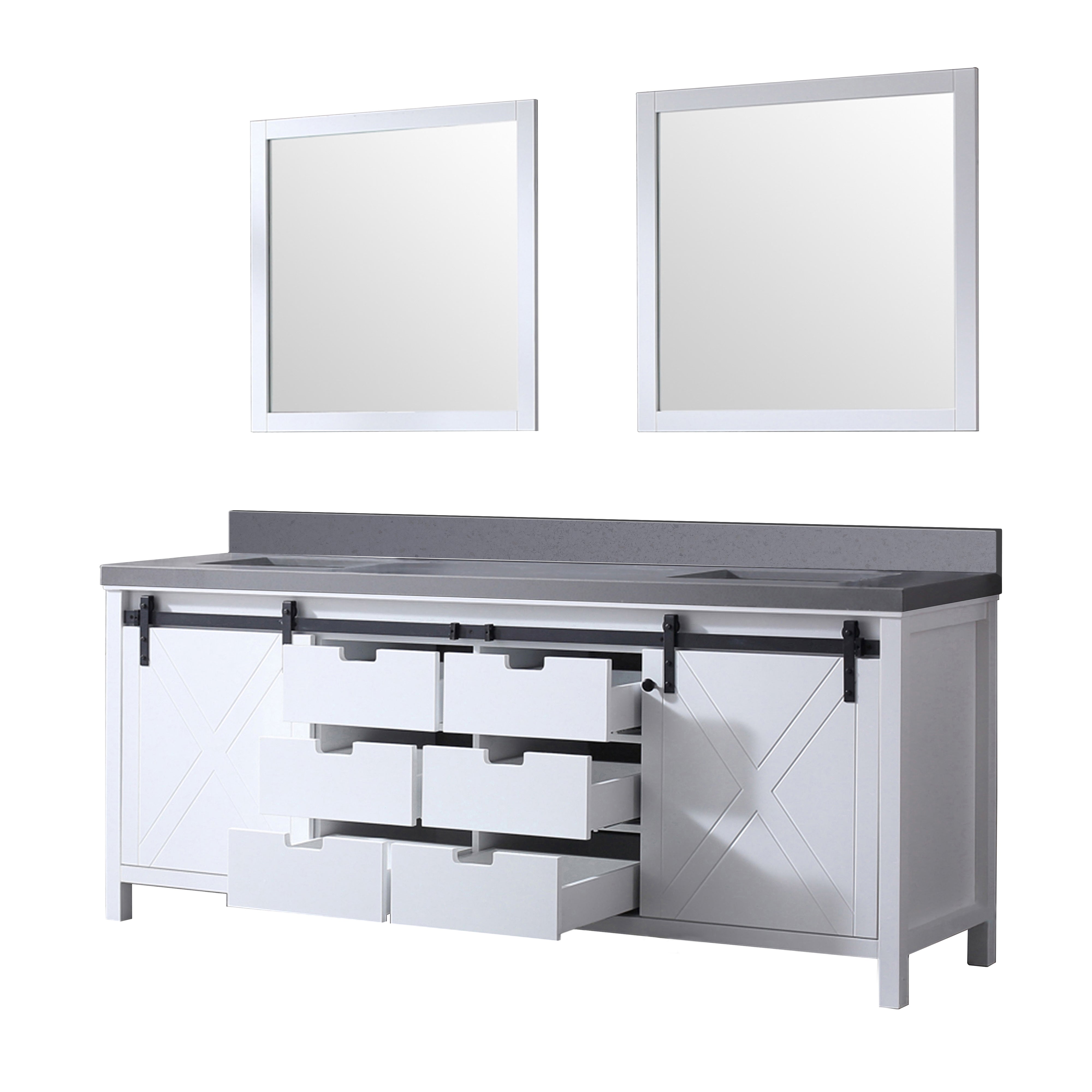 Marsyas 84 in W x 22 in D White Double Bath Vanity