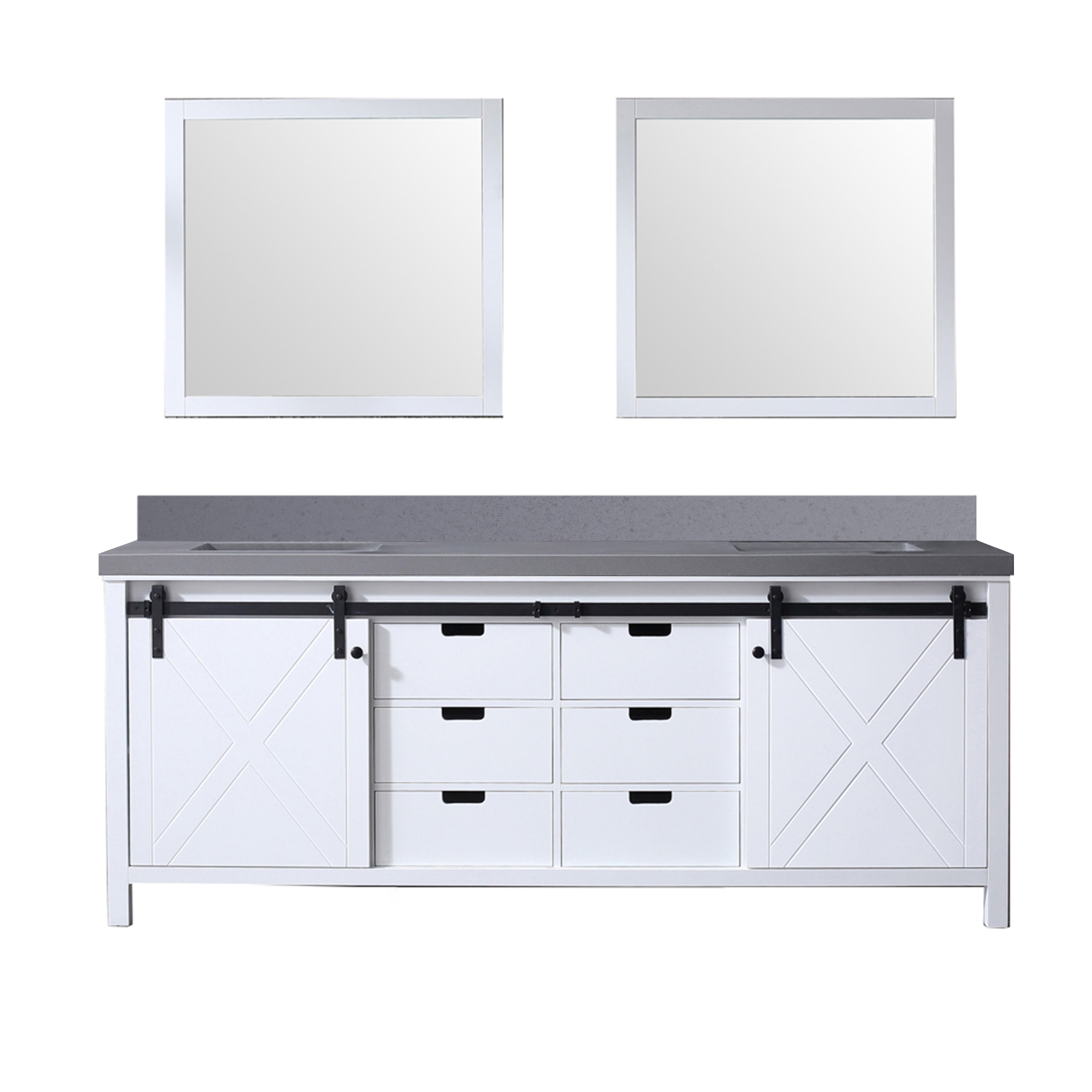 Marsyas 84 in W x 22 in D White Double Bath Vanity