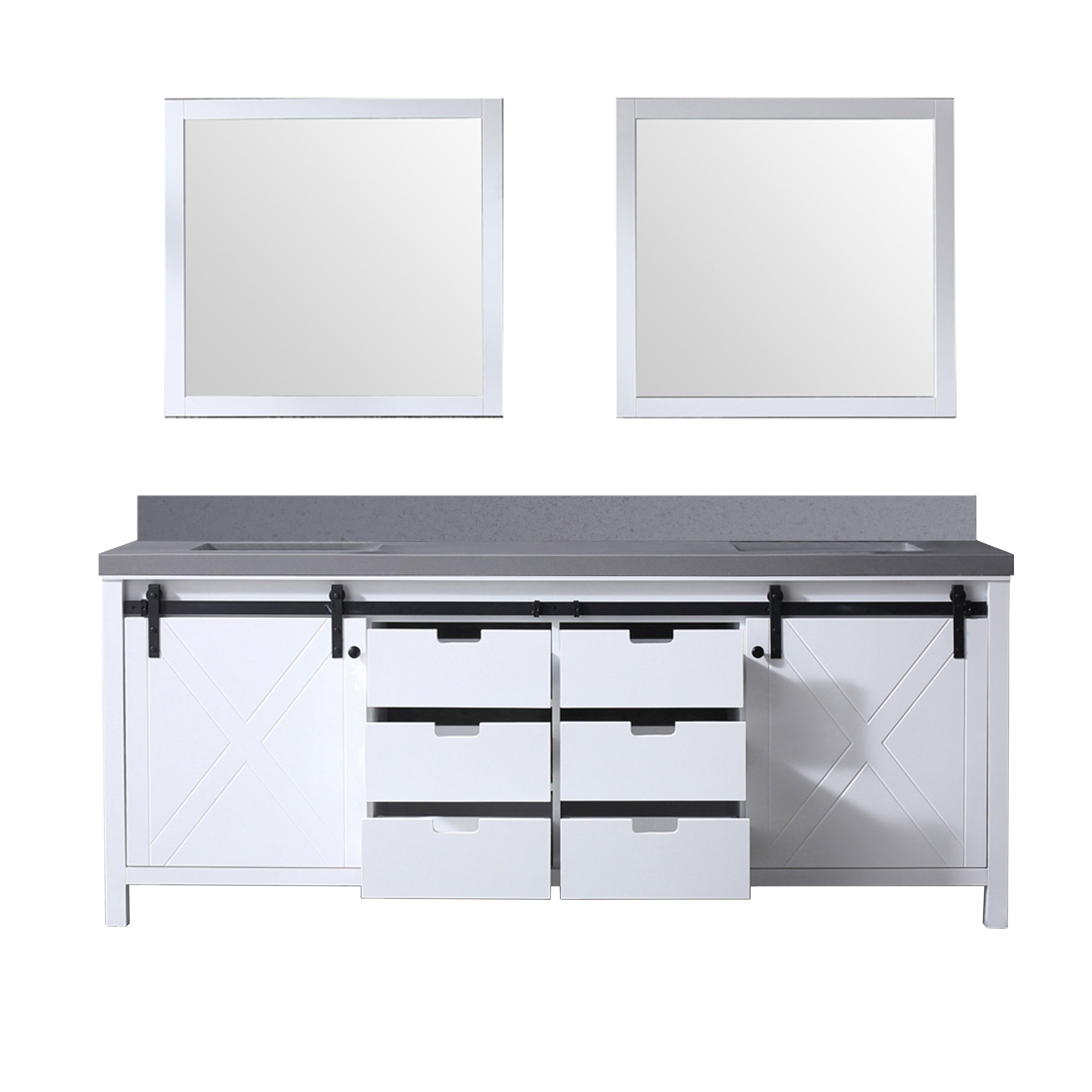 Marsyas 84 in W x 22 in D White Double Bath Vanity