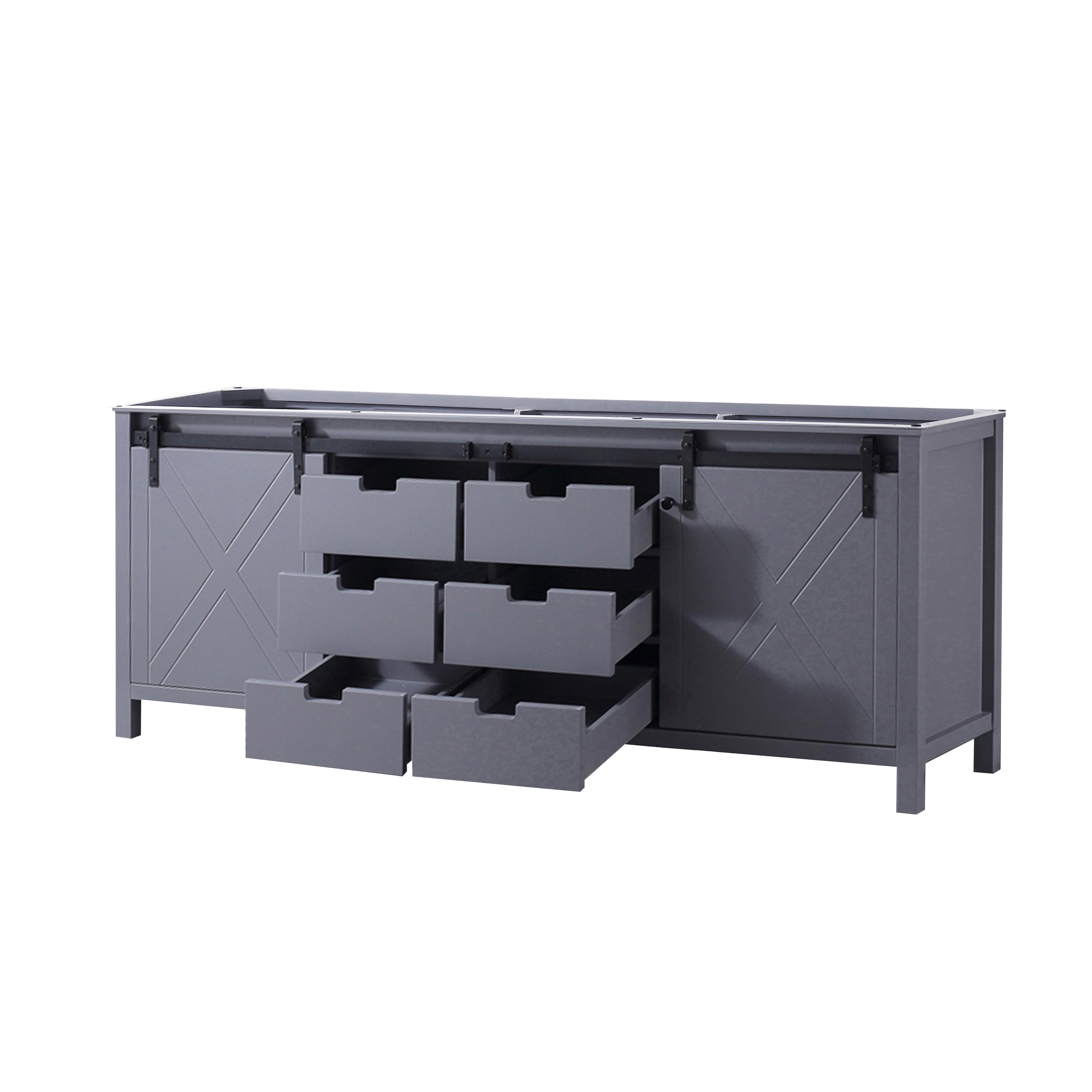 Marsyas 84 in W x 22 in D Dark Grey Double Bath Vanity