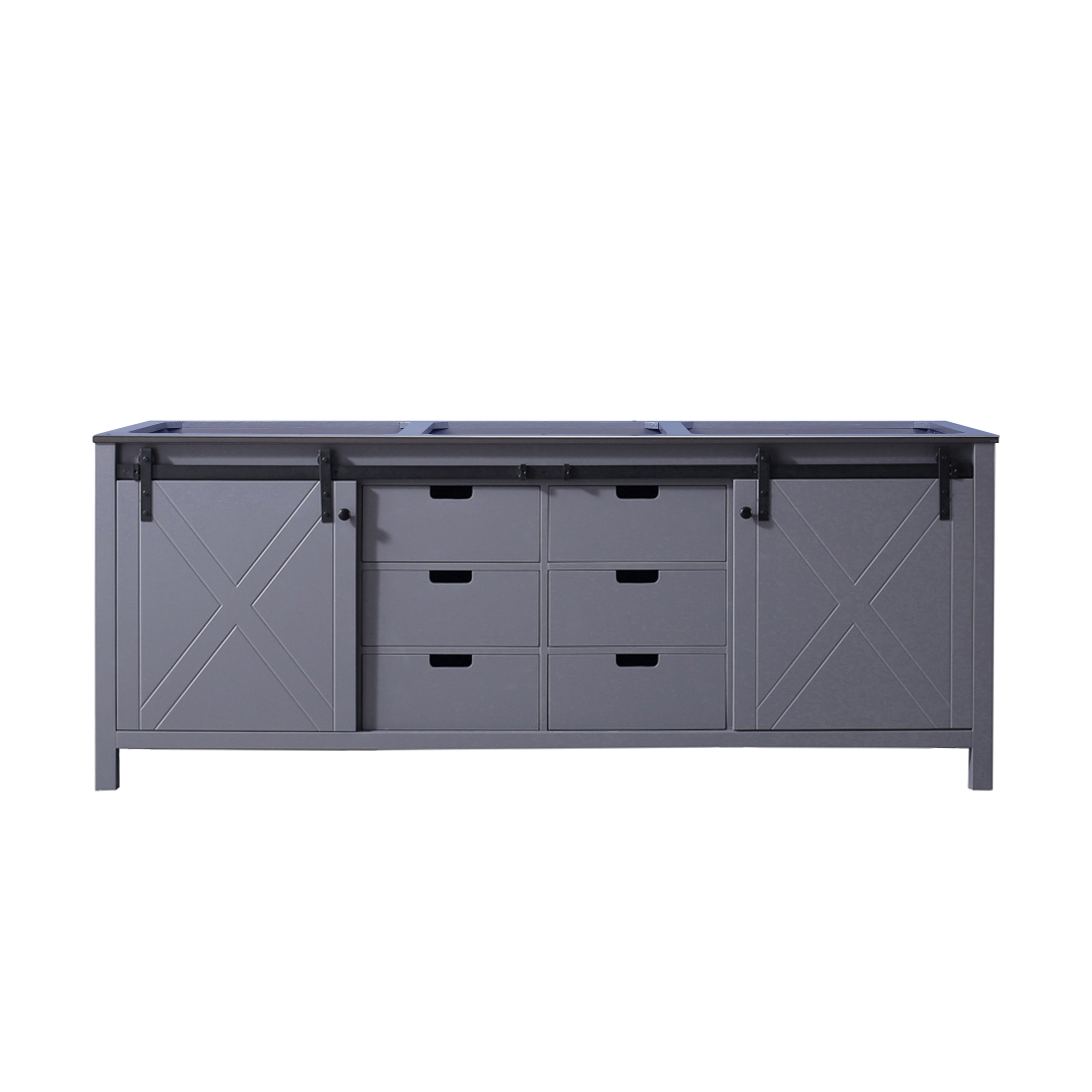 Marsyas 84 in W x 22 in D Dark Grey Double Bath Vanity