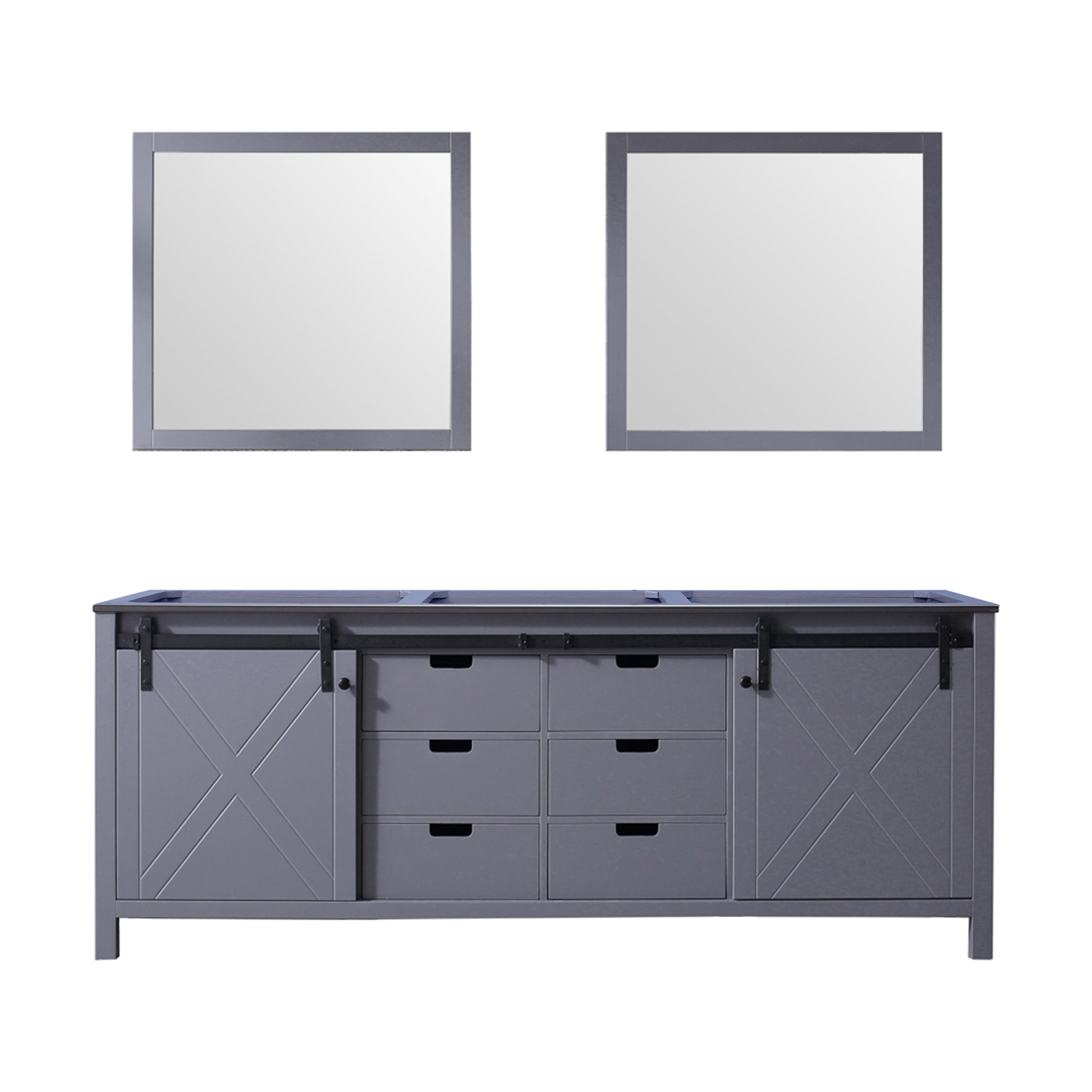 Marsyas 84 in W x 22 in D Dark Grey Double Bath Vanity