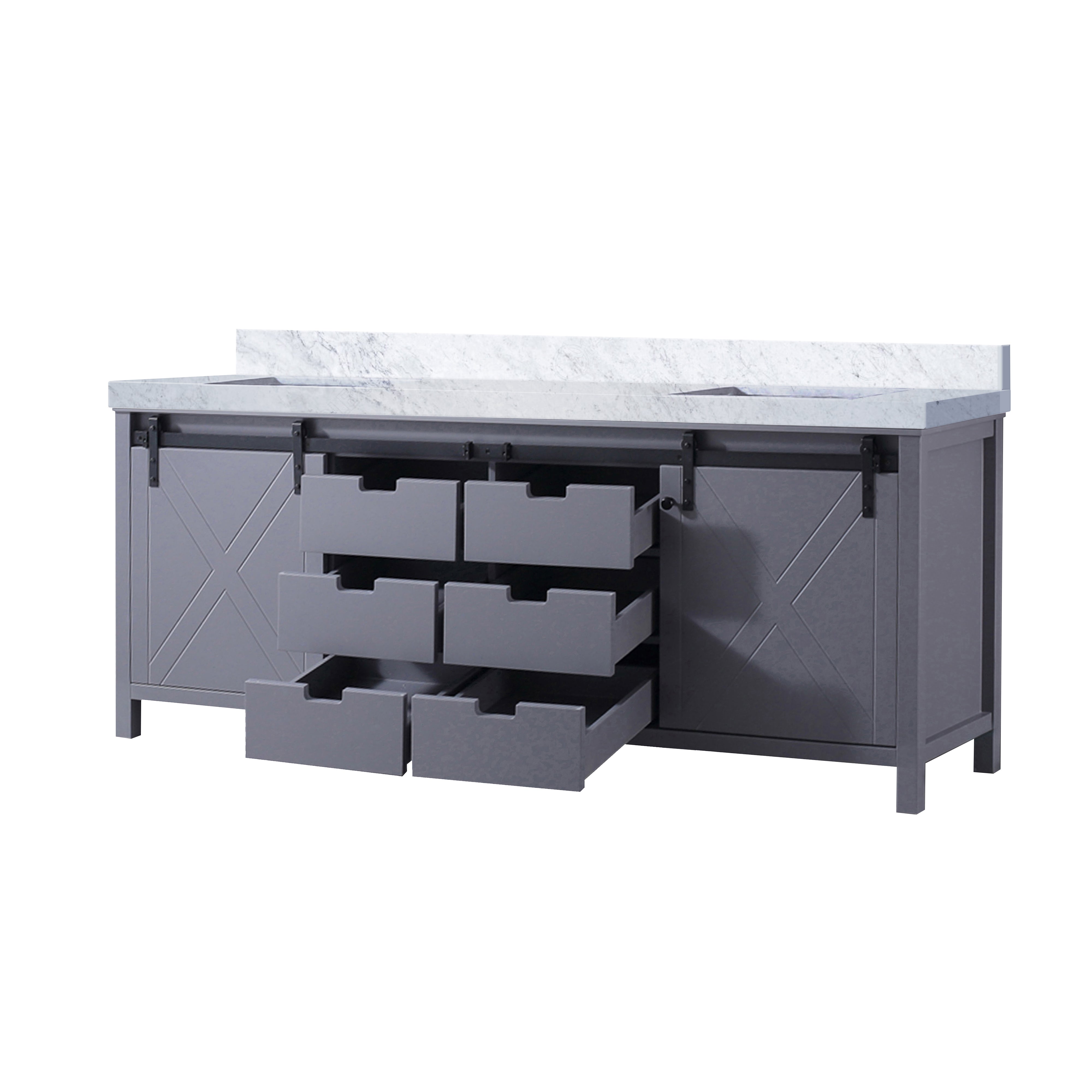 Marsyas 84 in W x 22 in D Dark Grey Double Bath Vanity