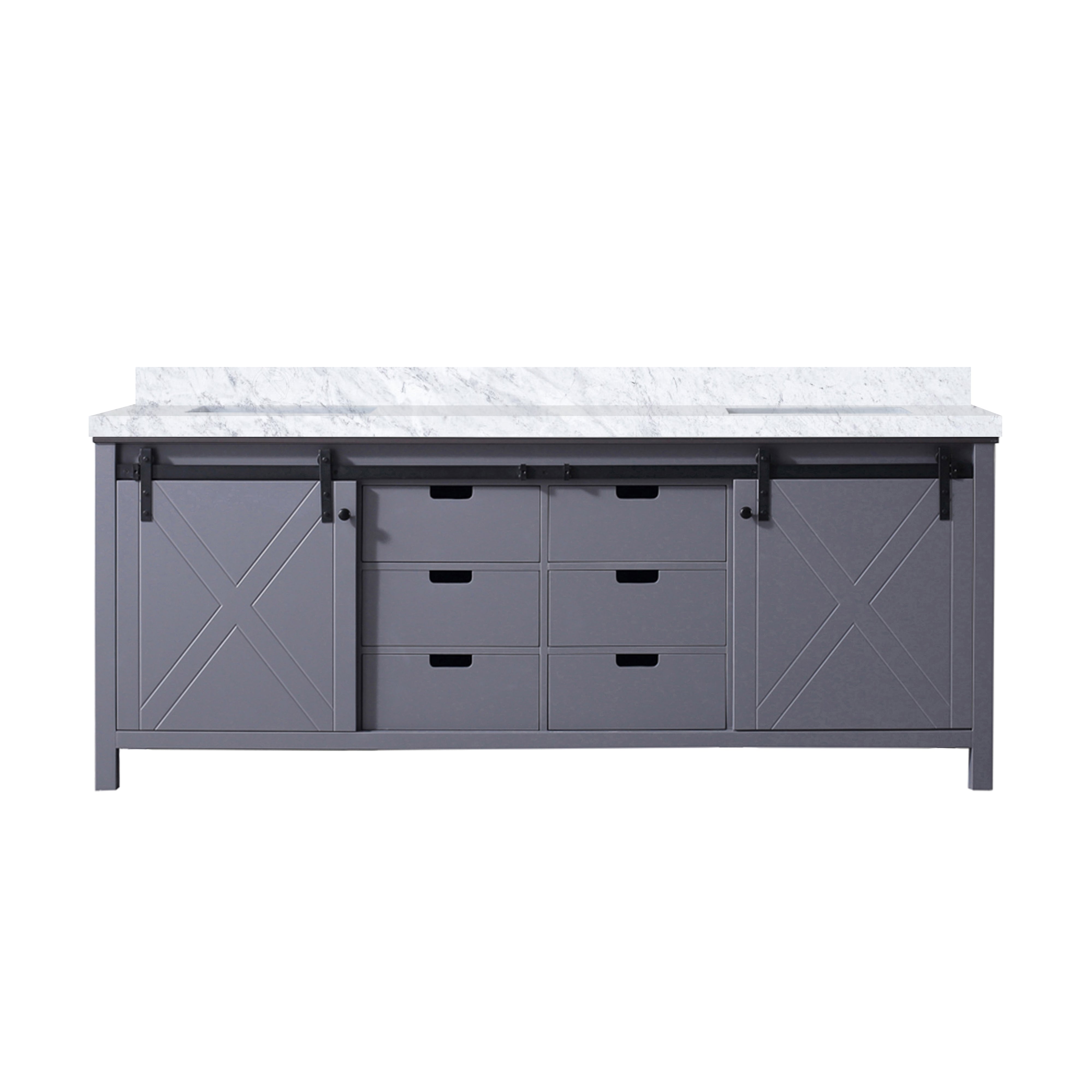 Marsyas 84 in W x 22 in D Dark Grey Double Bath Vanity