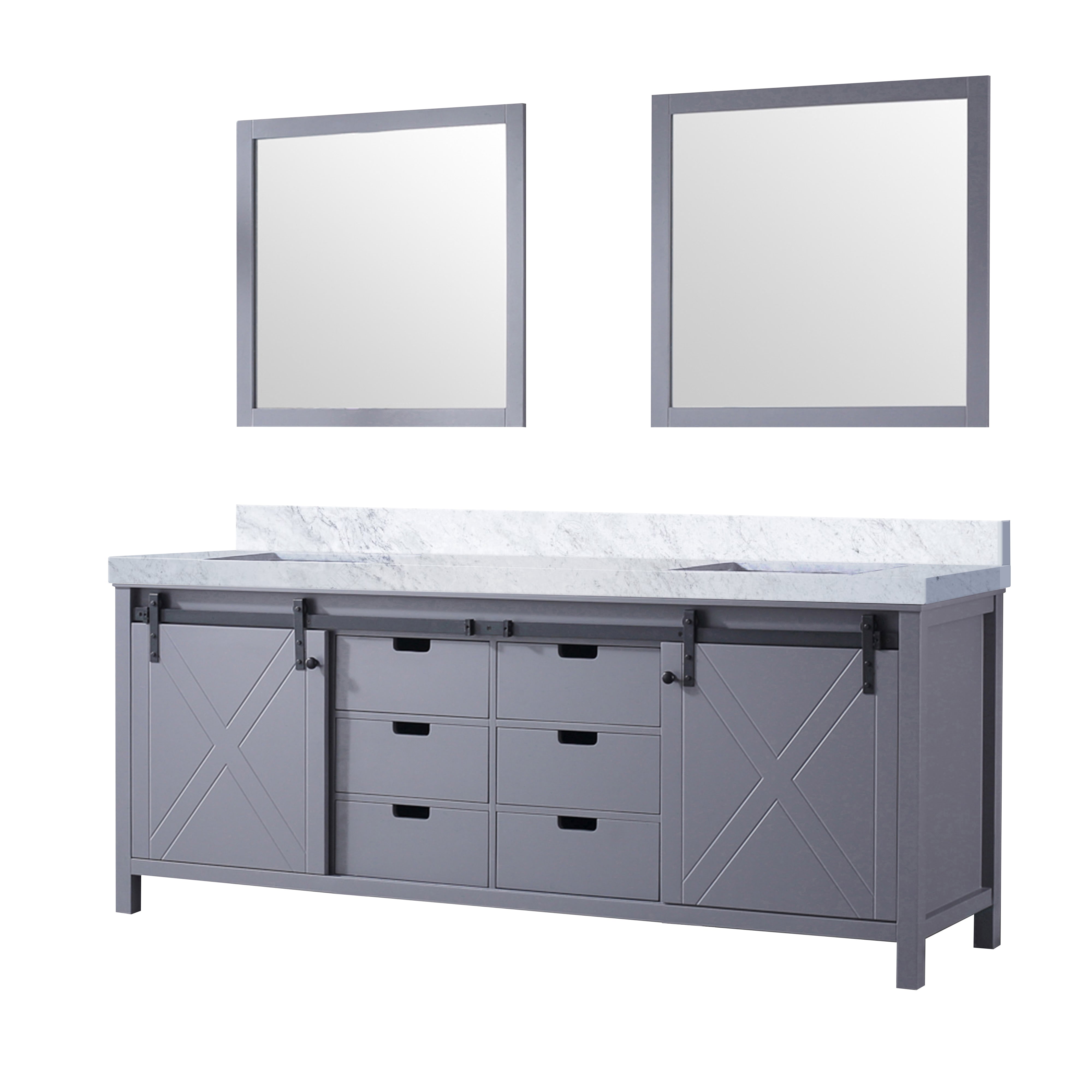 Marsyas 84 in W x 22 in D Dark Grey Double Bath Vanity