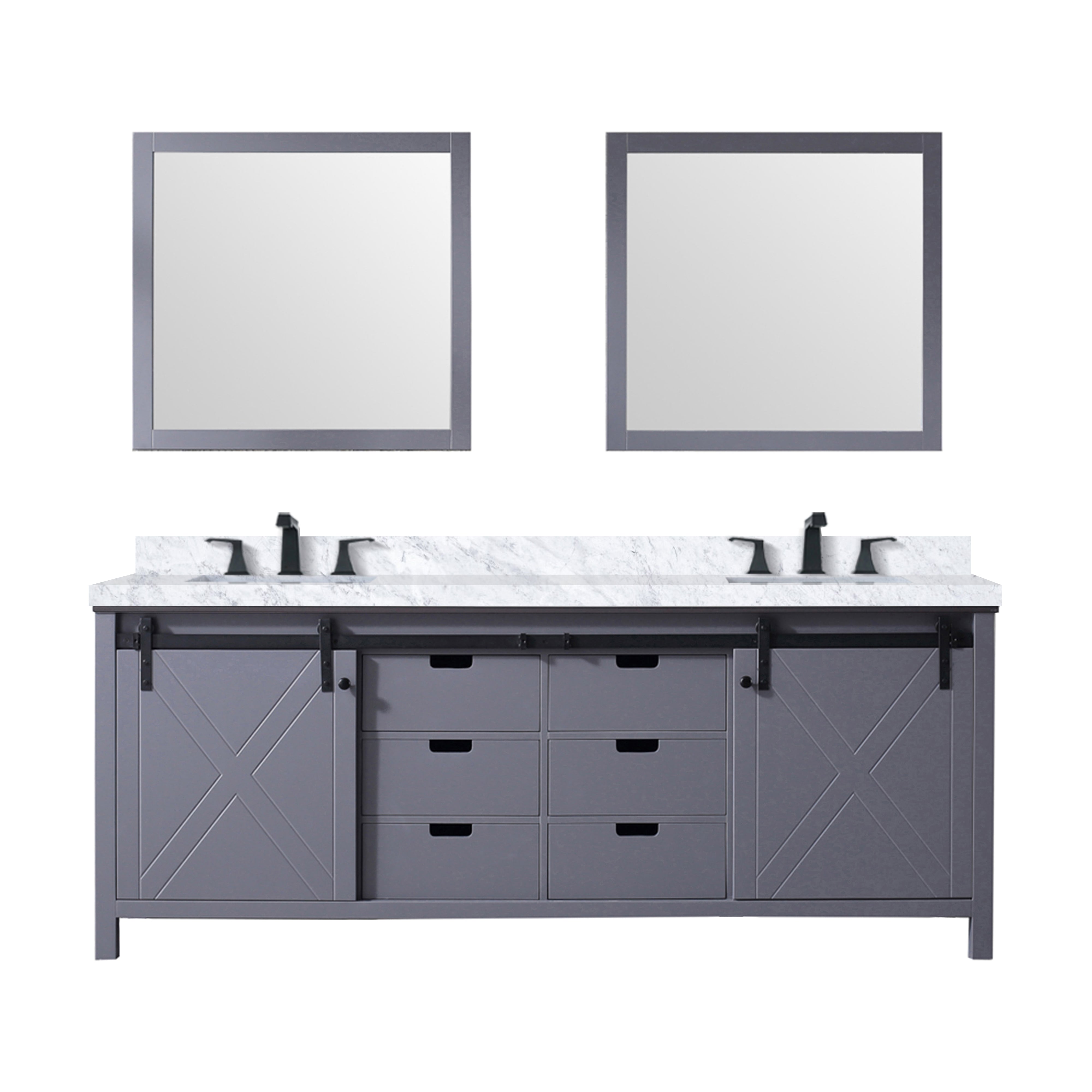 Marsyas 84 in W x 22 in D Dark Grey Double Bath Vanity