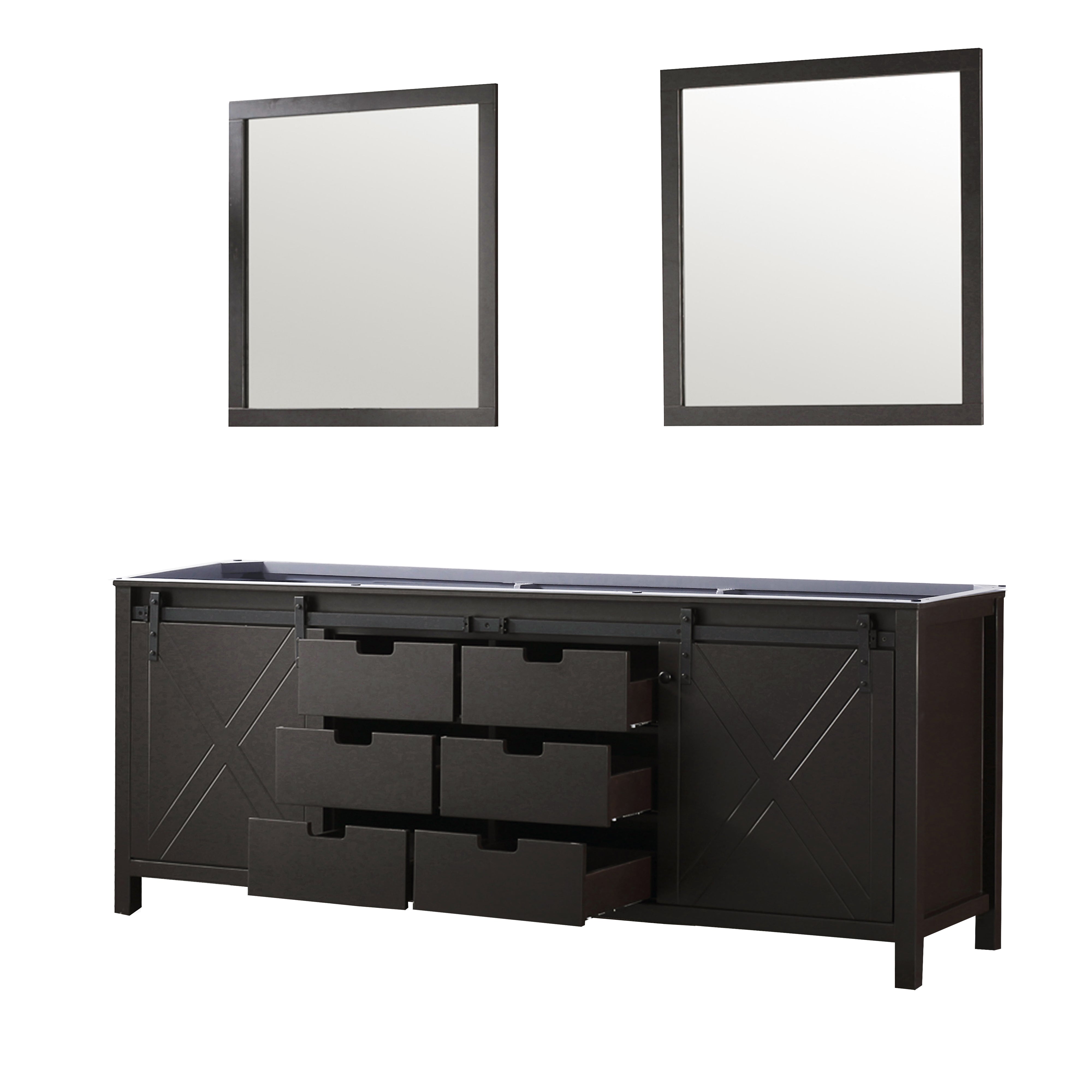 Marsyas 84 in W x 22 in D Brown Double Bath Vanity