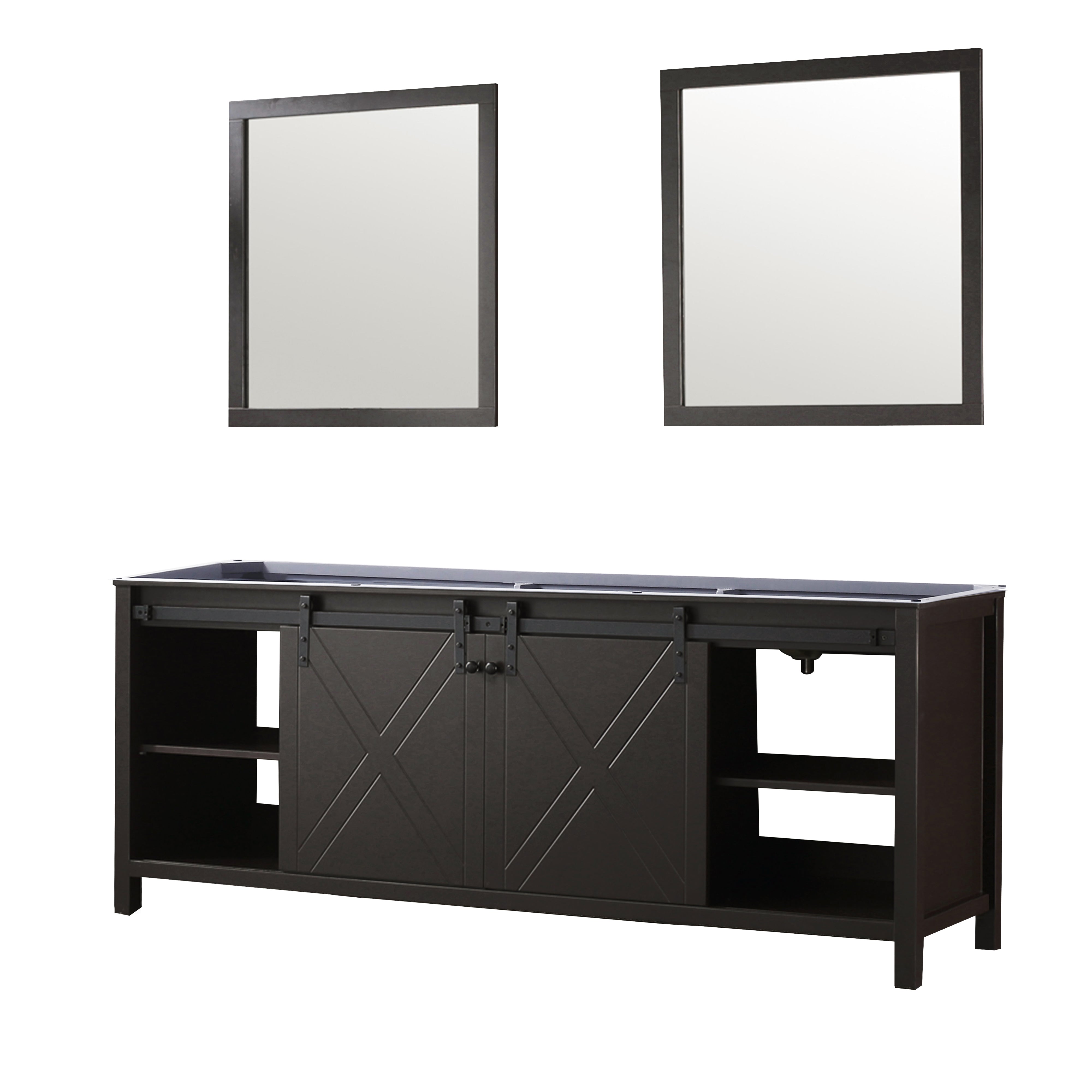 Marsyas 84 in W x 22 in D Brown Double Bath Vanity