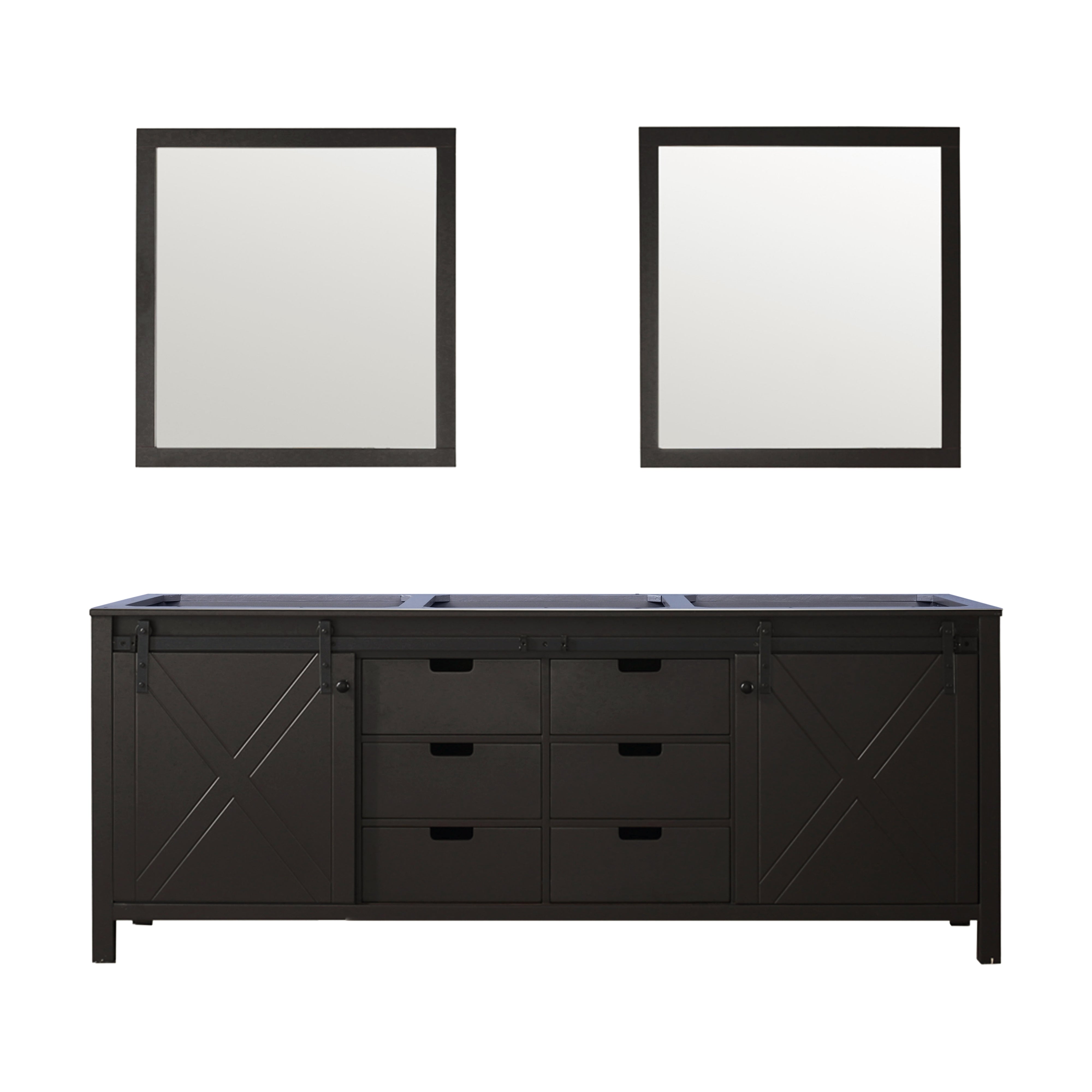 Marsyas 84 in W x 22 in D Brown Double Bath Vanity