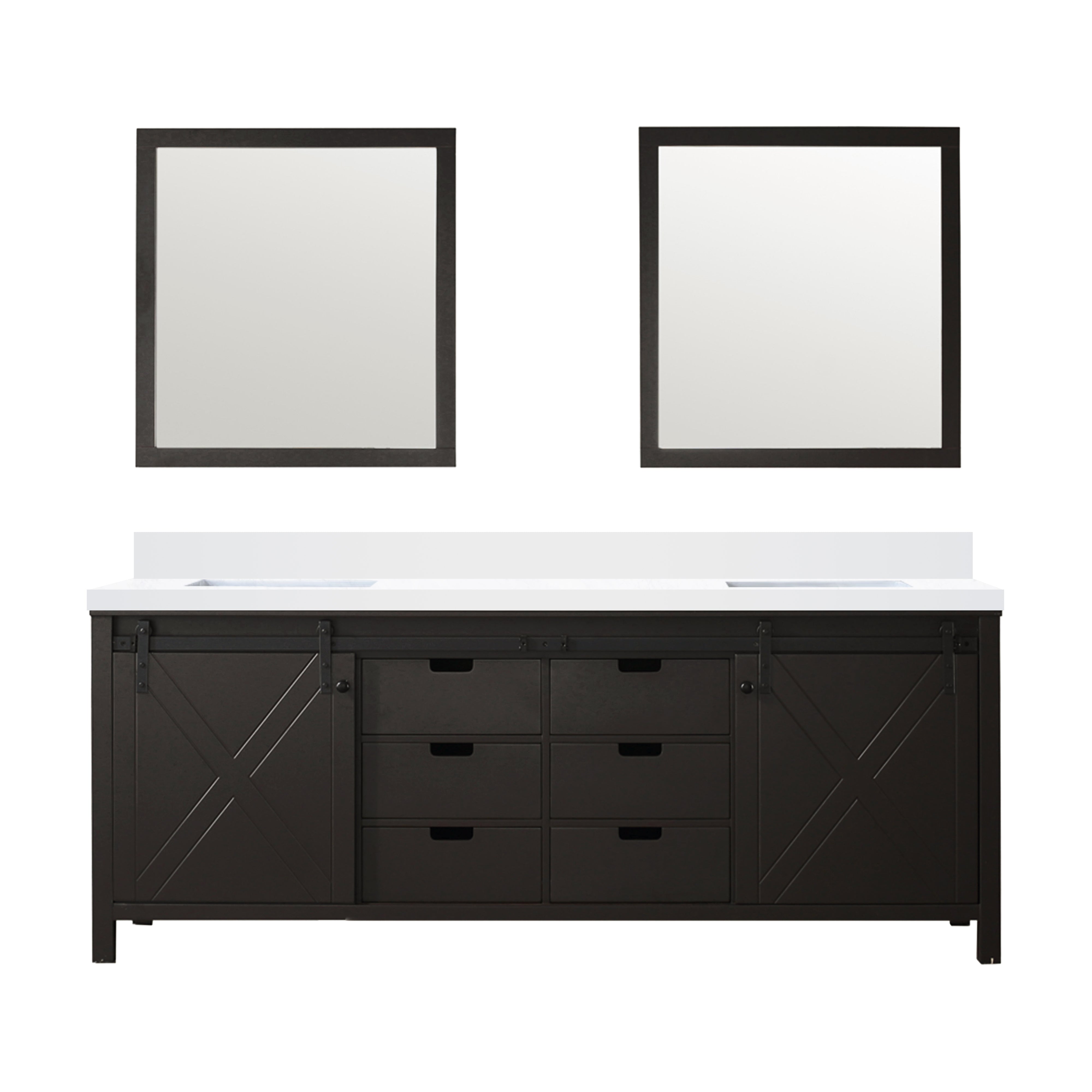 Marsyas 84 in W x 22 in D Brown Double Bath Vanity