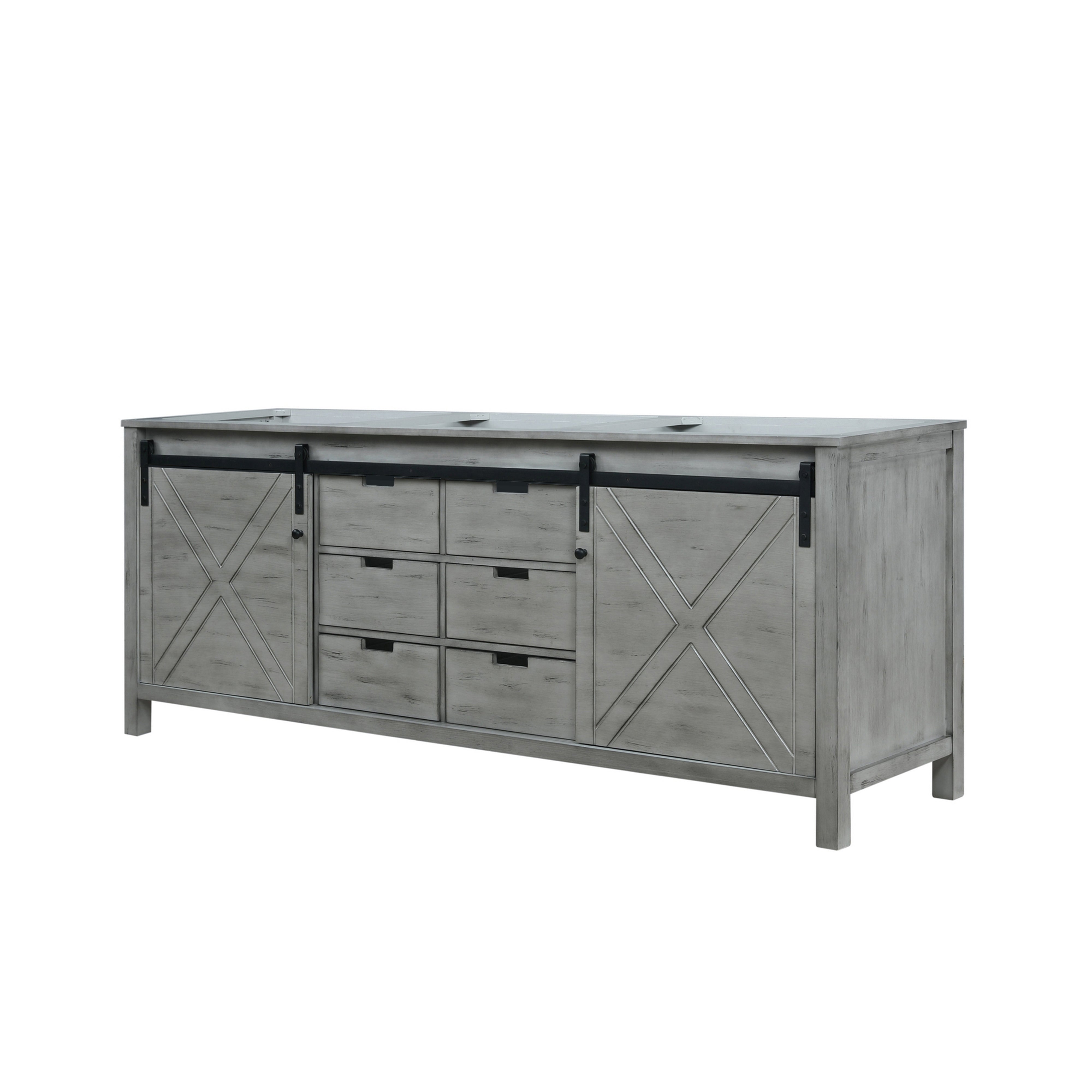 Marsyas 84 in W x 22 in D Ash Grey Double Bath Vanity