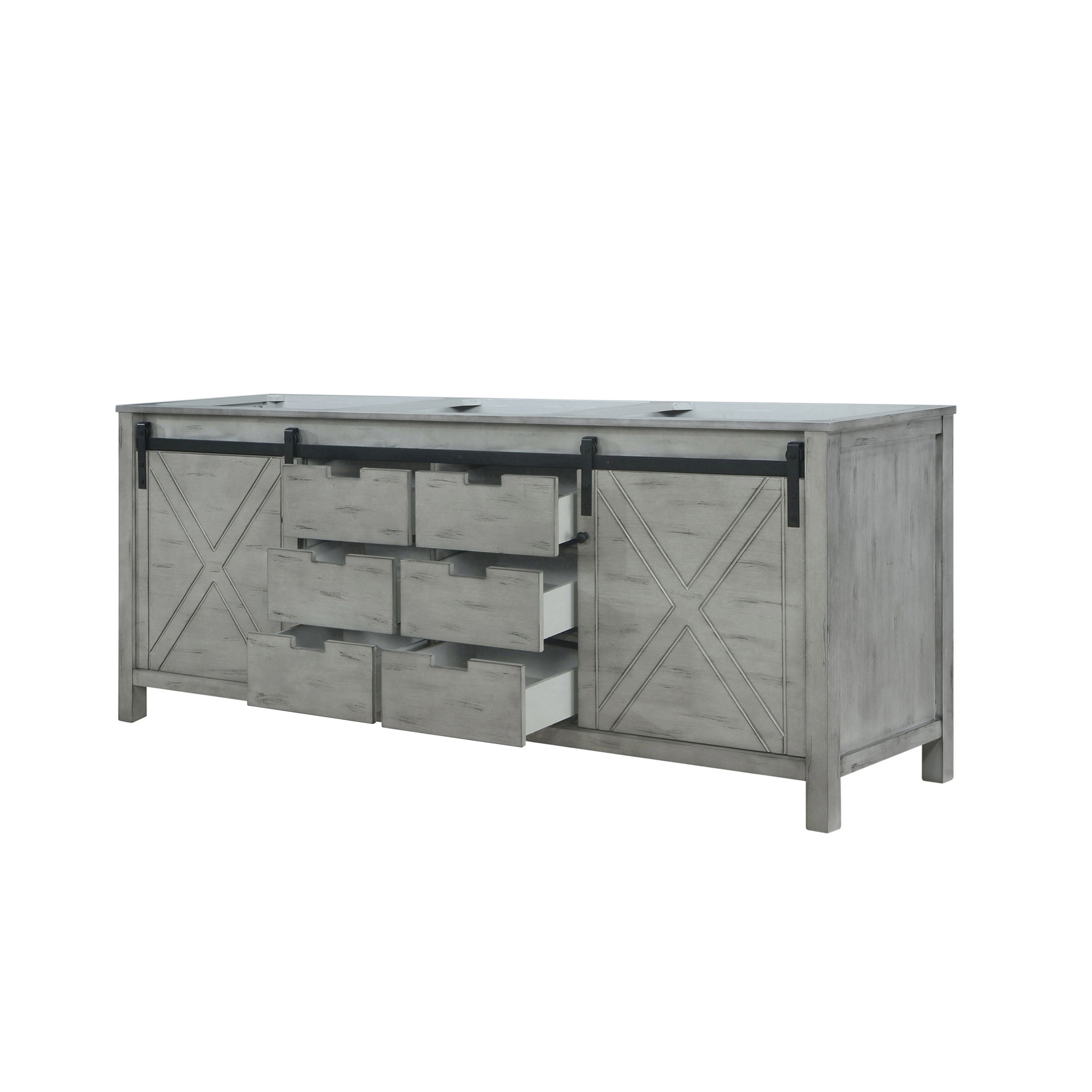 Marsyas 84 in W x 22 in D Ash Grey Double Bath Vanity