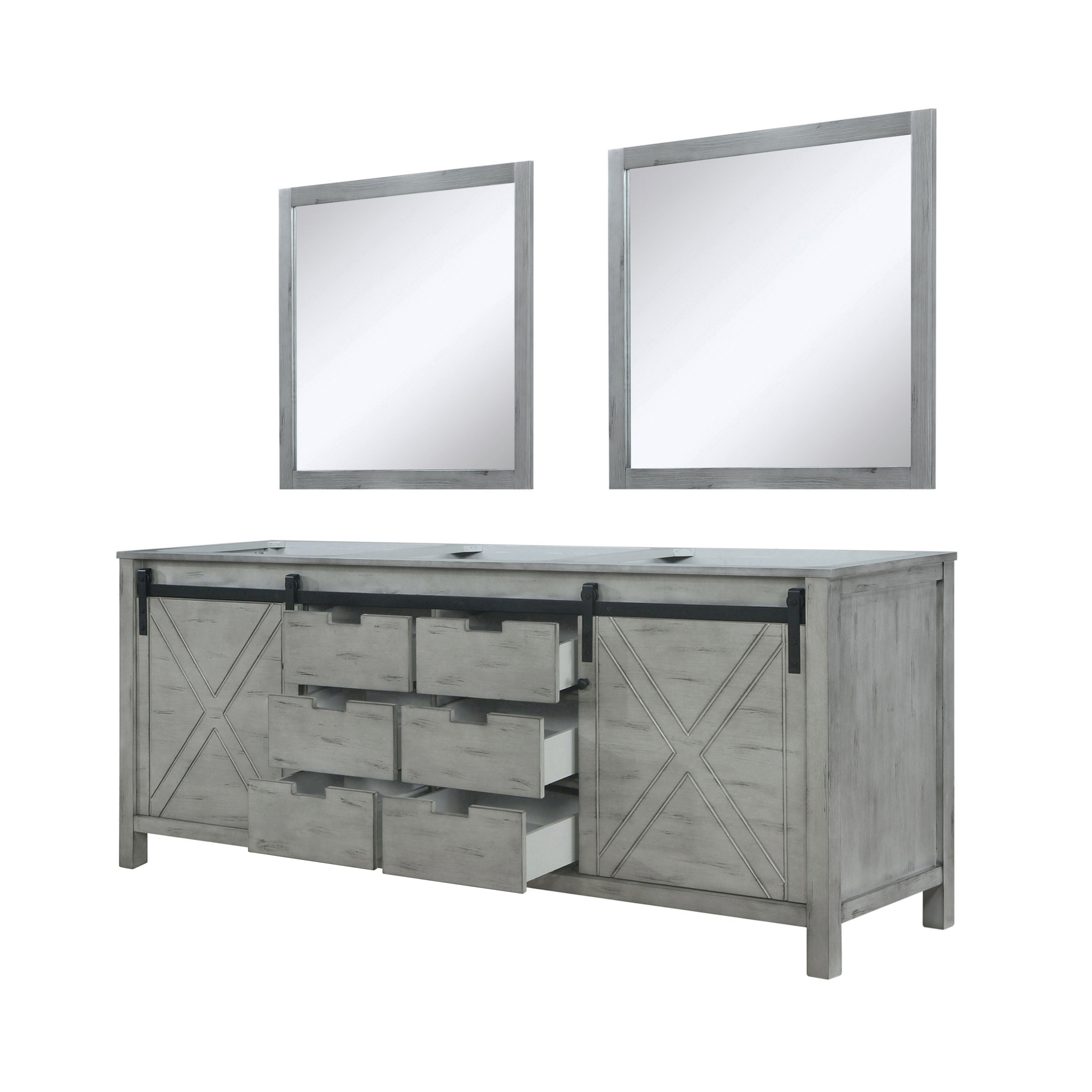 Marsyas 84 in W x 22 in D Ash Grey Double Bath Vanity