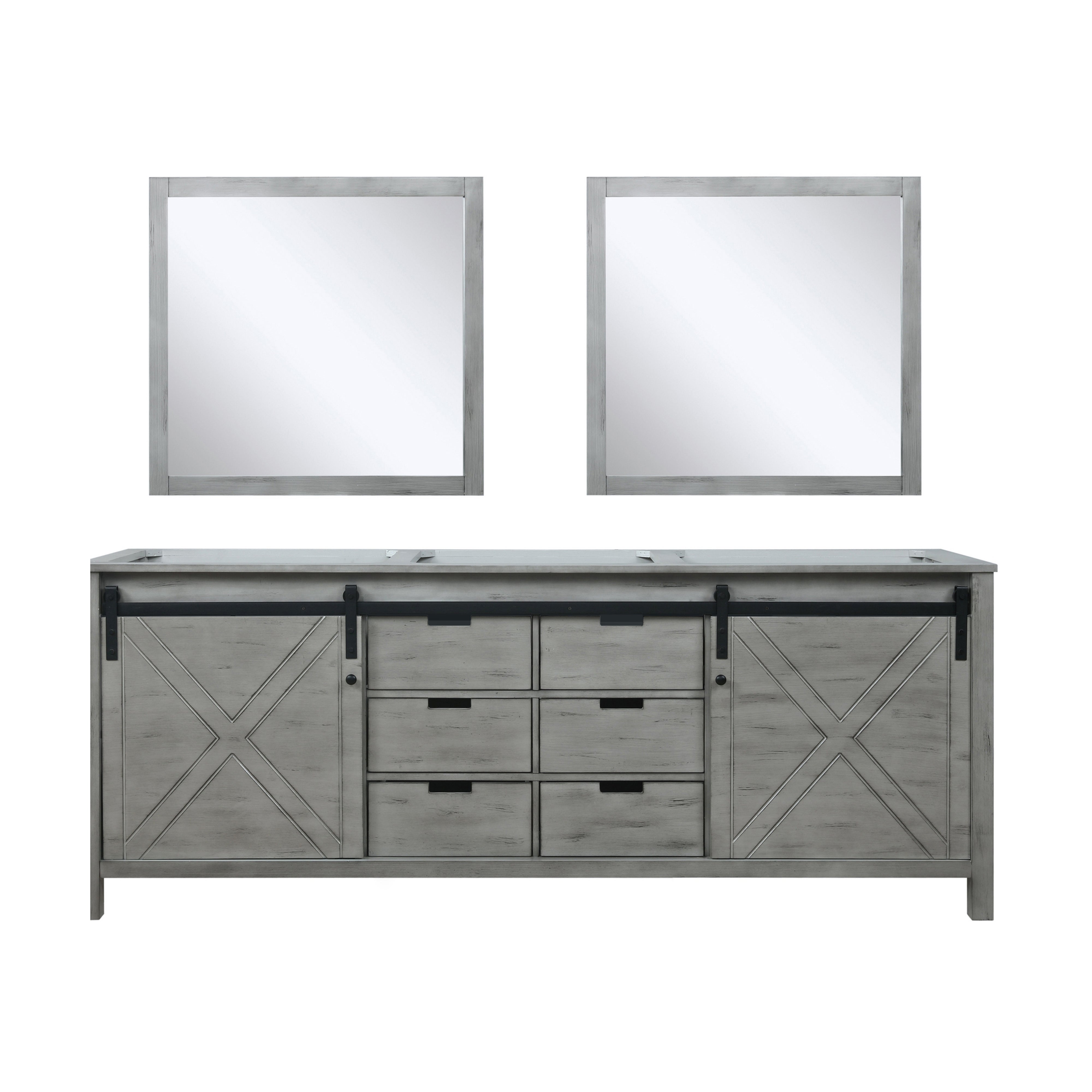 Marsyas 84 in W x 22 in D Ash Grey Double Bath Vanity