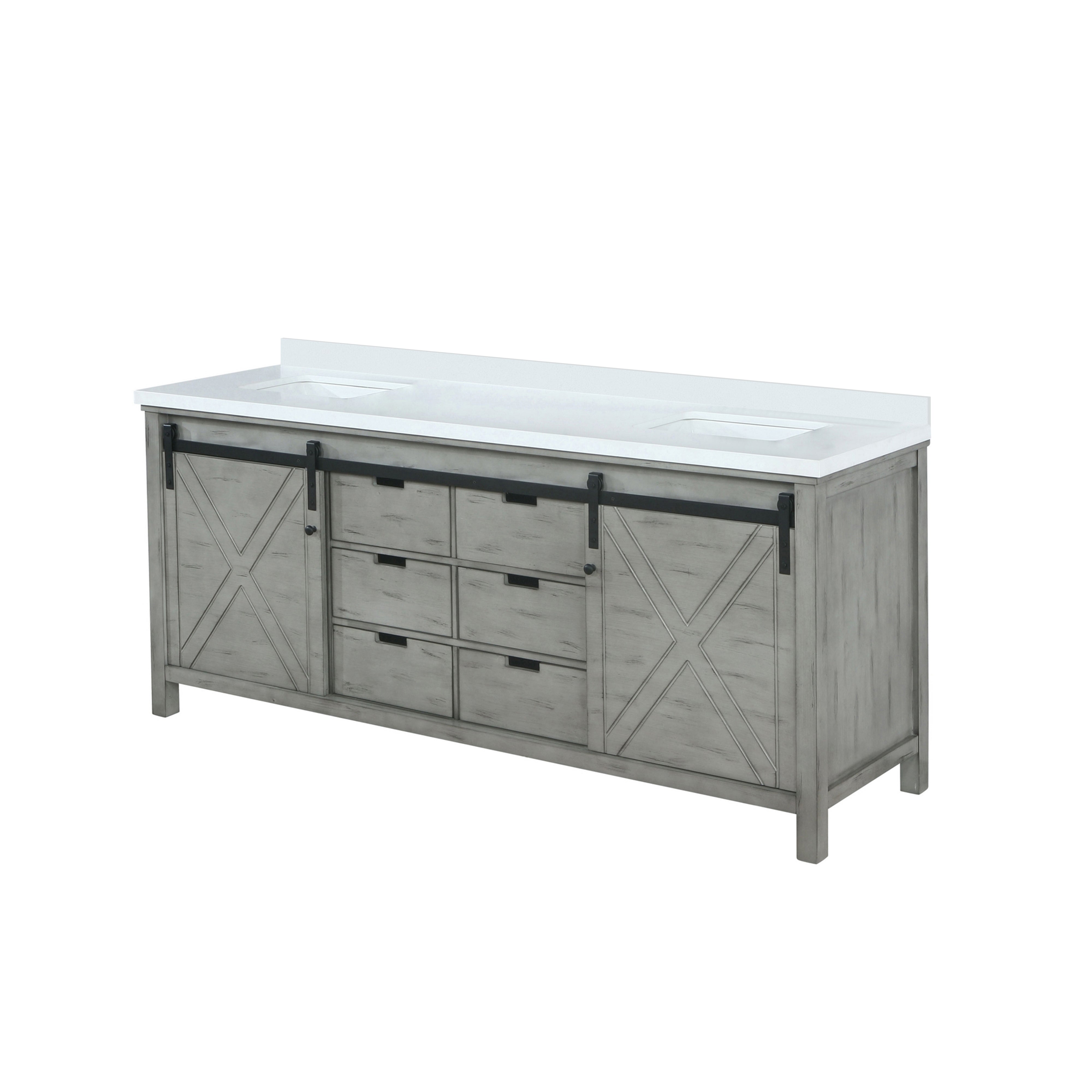 Marsyas 84 in W x 22 in D Ash Grey Double Bath Vanity
