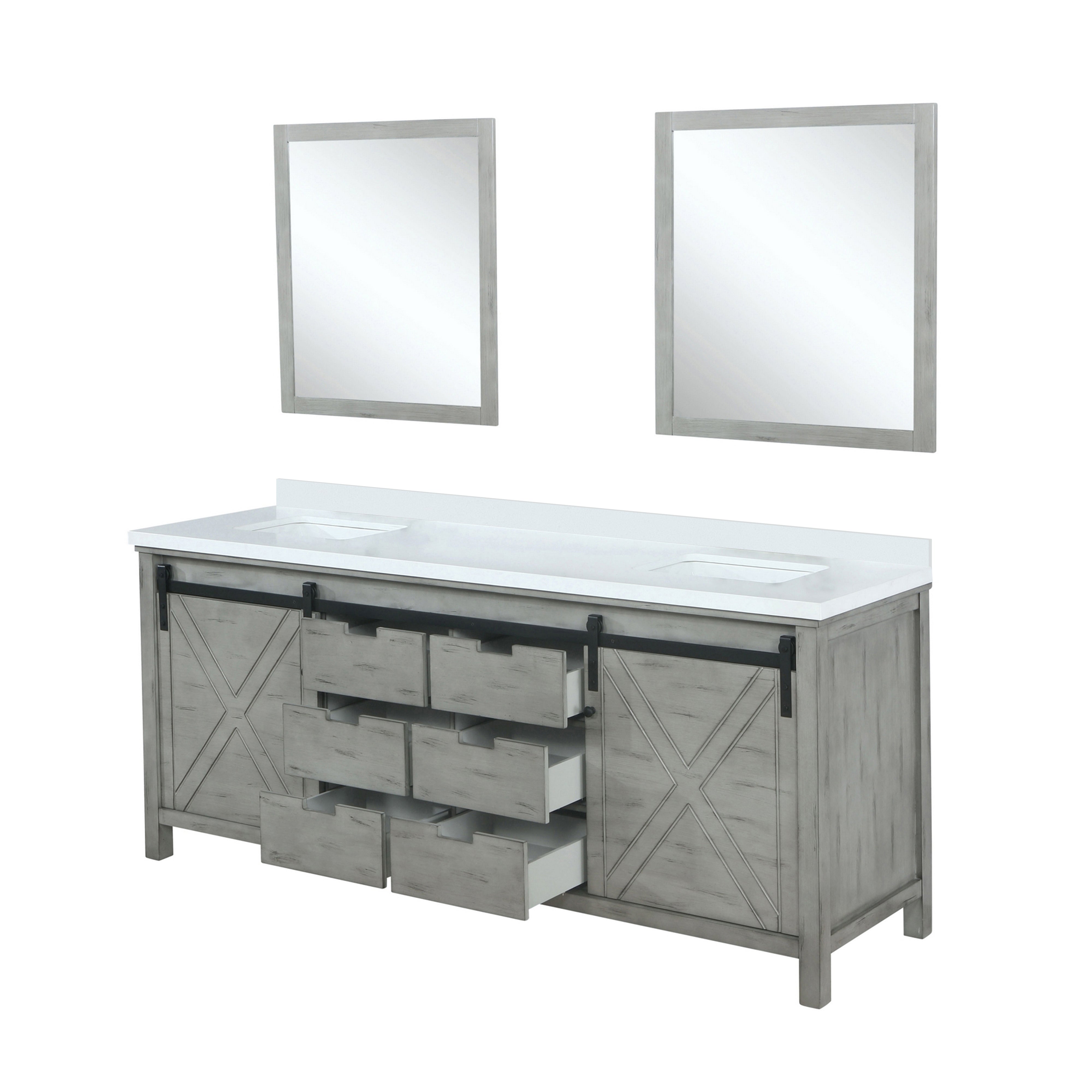 Marsyas 84 in W x 22 in D Ash Grey Double Bath Vanity