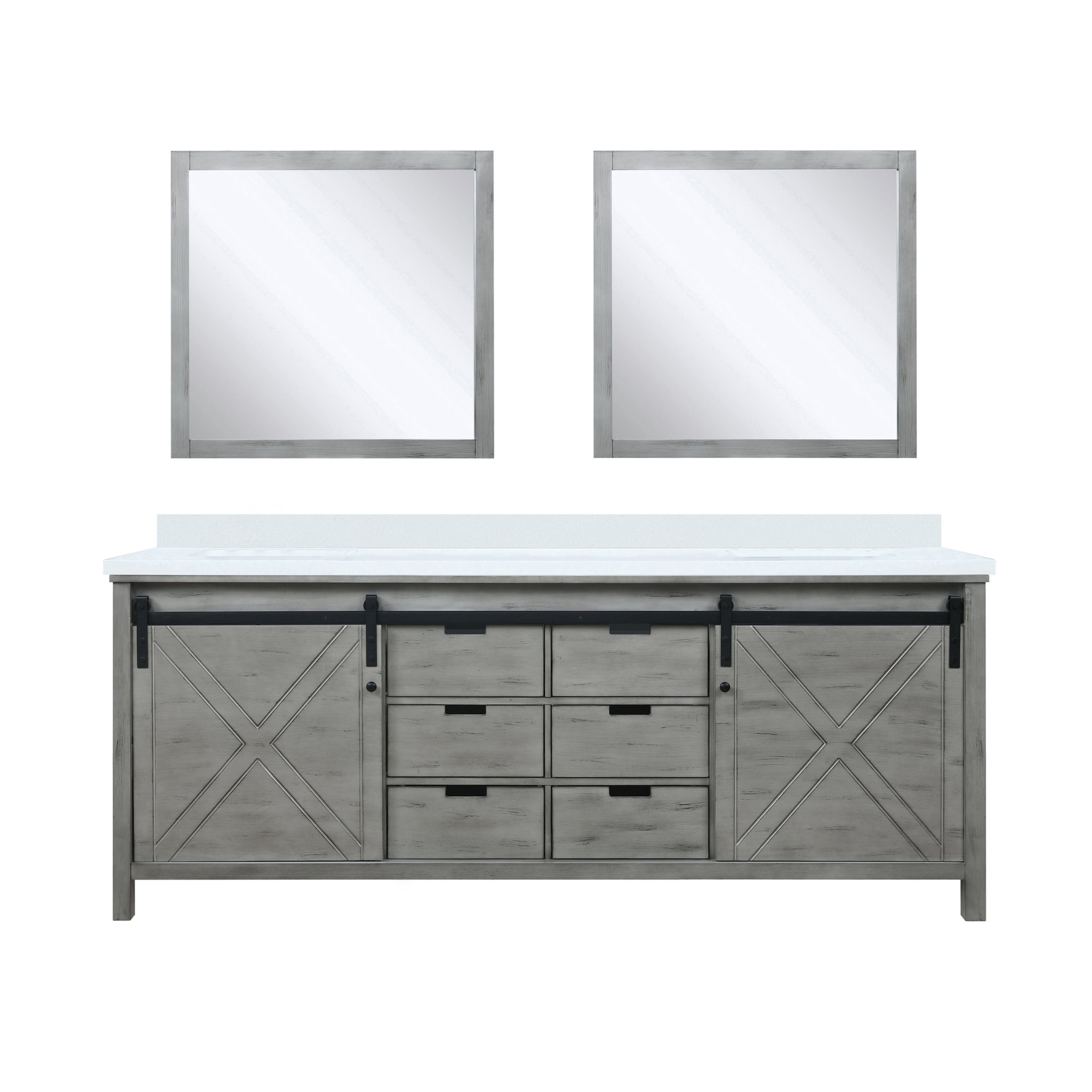 Marsyas 84 in W x 22 in D Ash Grey Double Bath Vanity