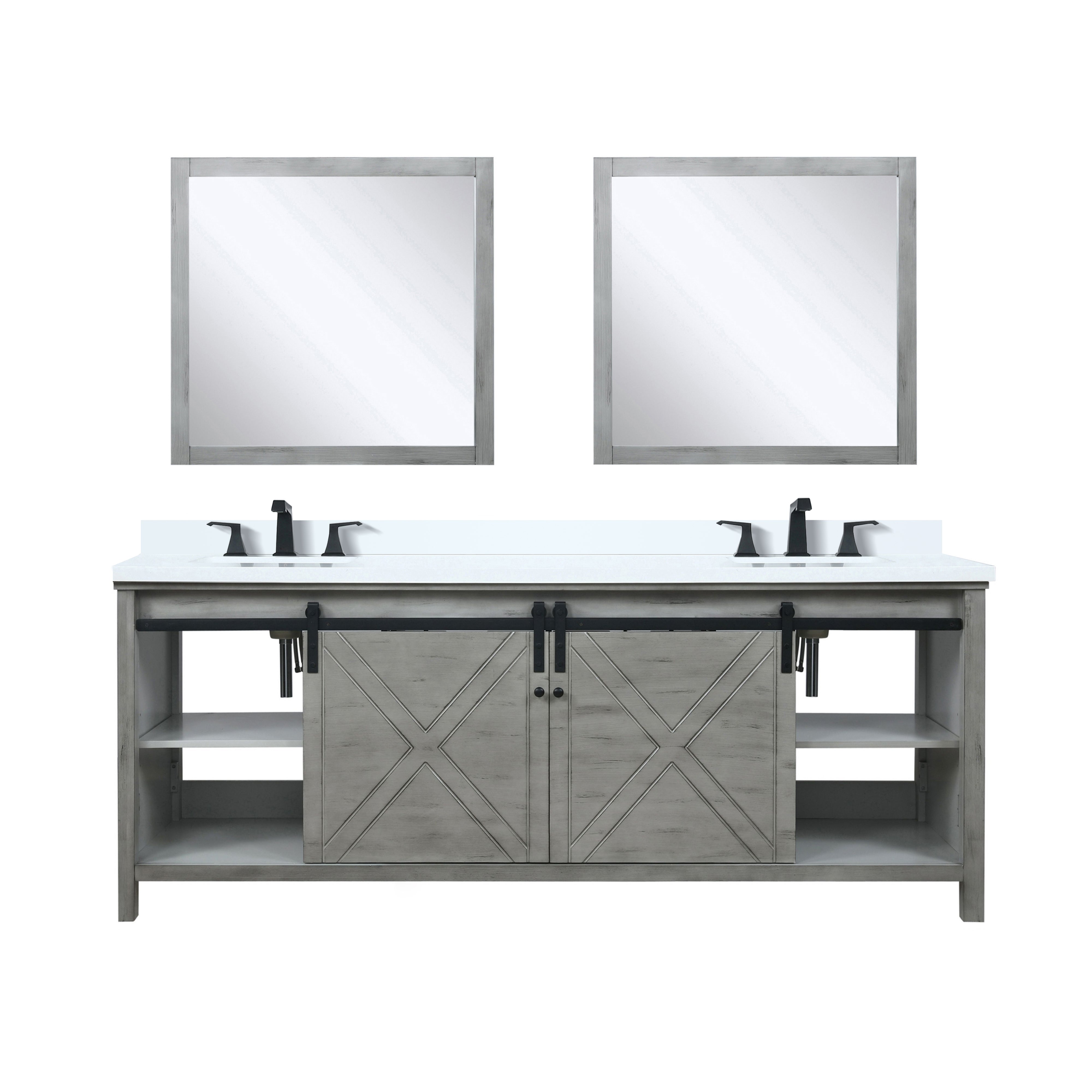 Marsyas 84 in W x 22 in D Ash Grey Double Bath Vanity