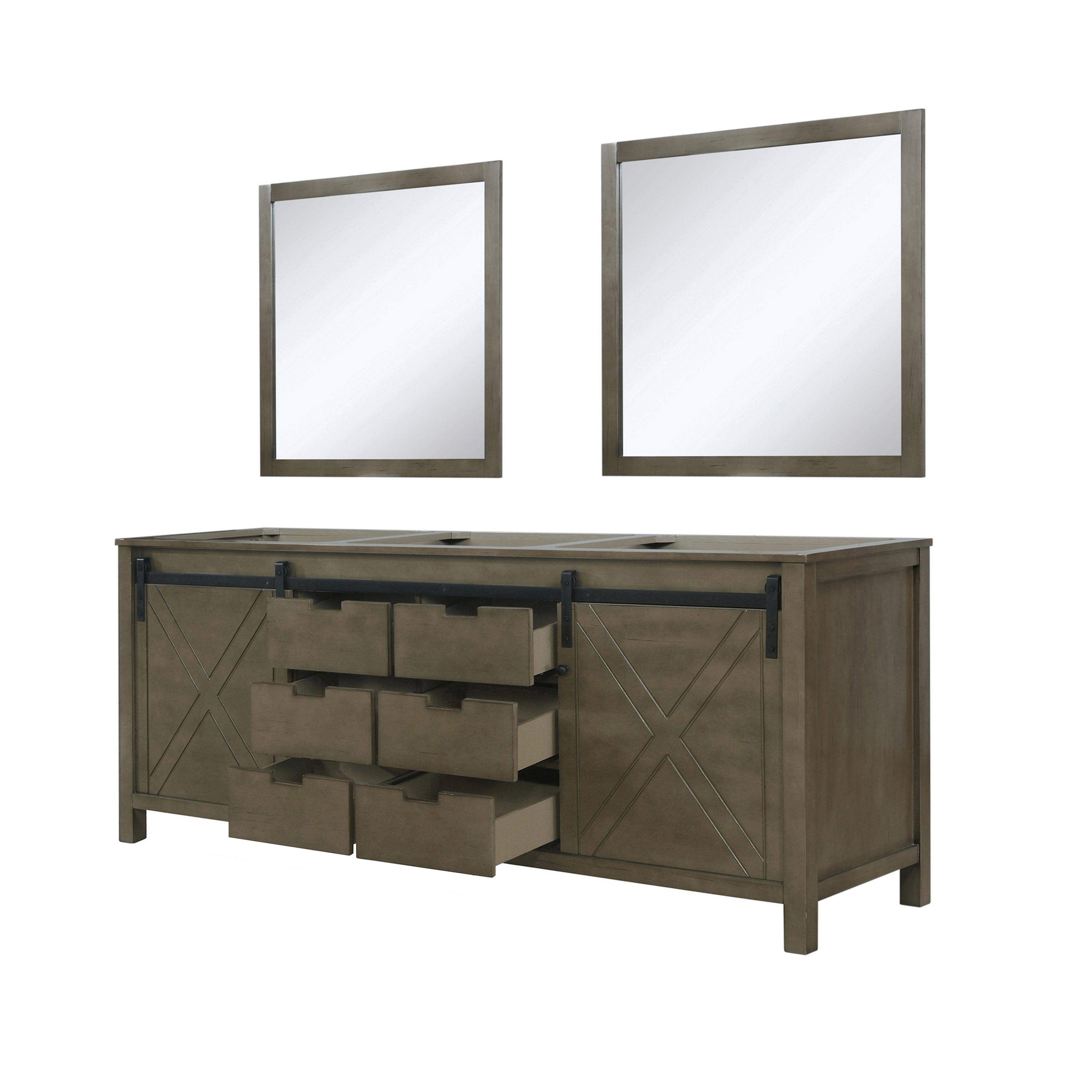 Marsyas 84 in W x 22 in D Rustic Brown Double Bath Vanity