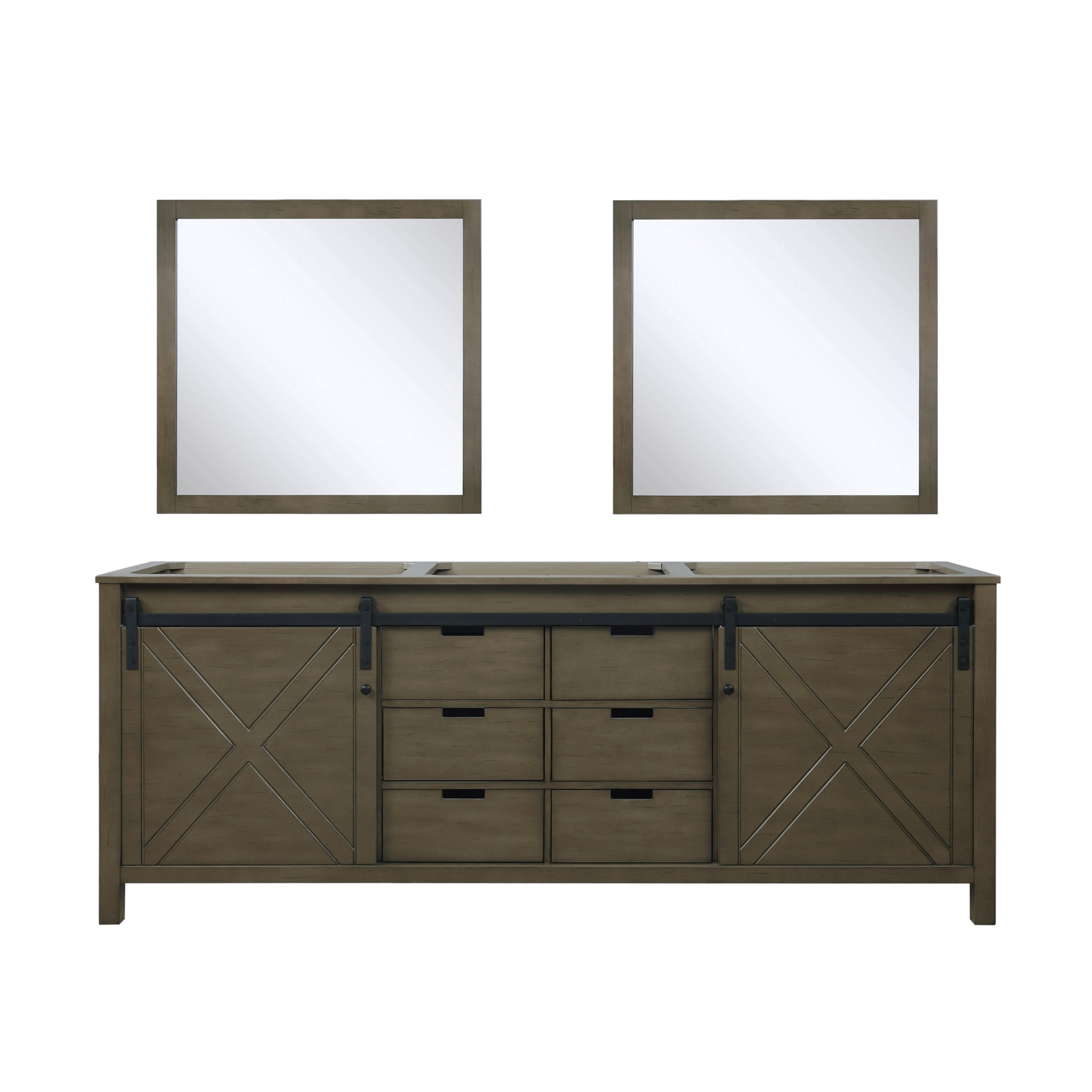 Marsyas 84 in W x 22 in D Rustic Brown Double Bath Vanity