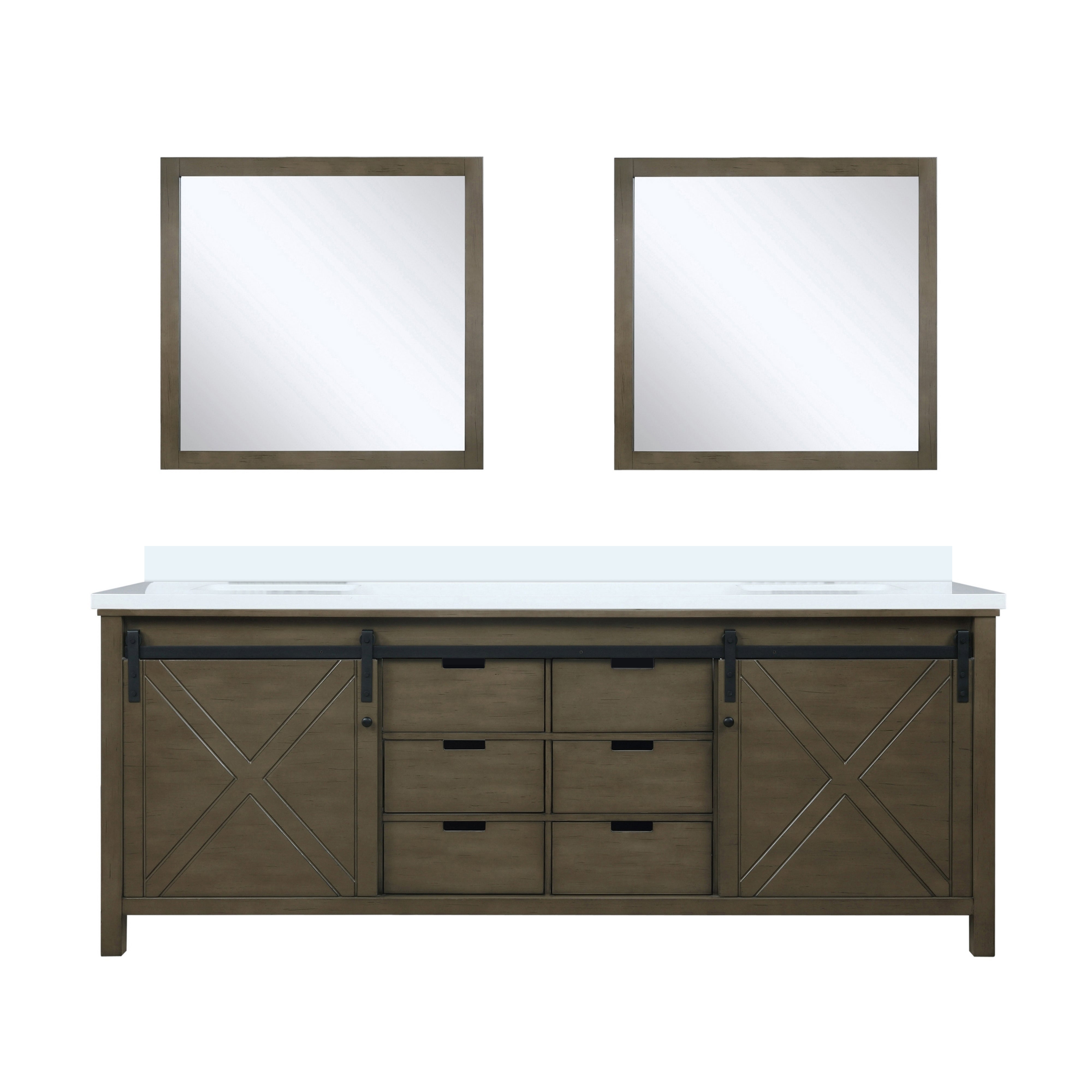 Marsyas 84 in W x 22 in D Rustic Brown Double Bath Vanity