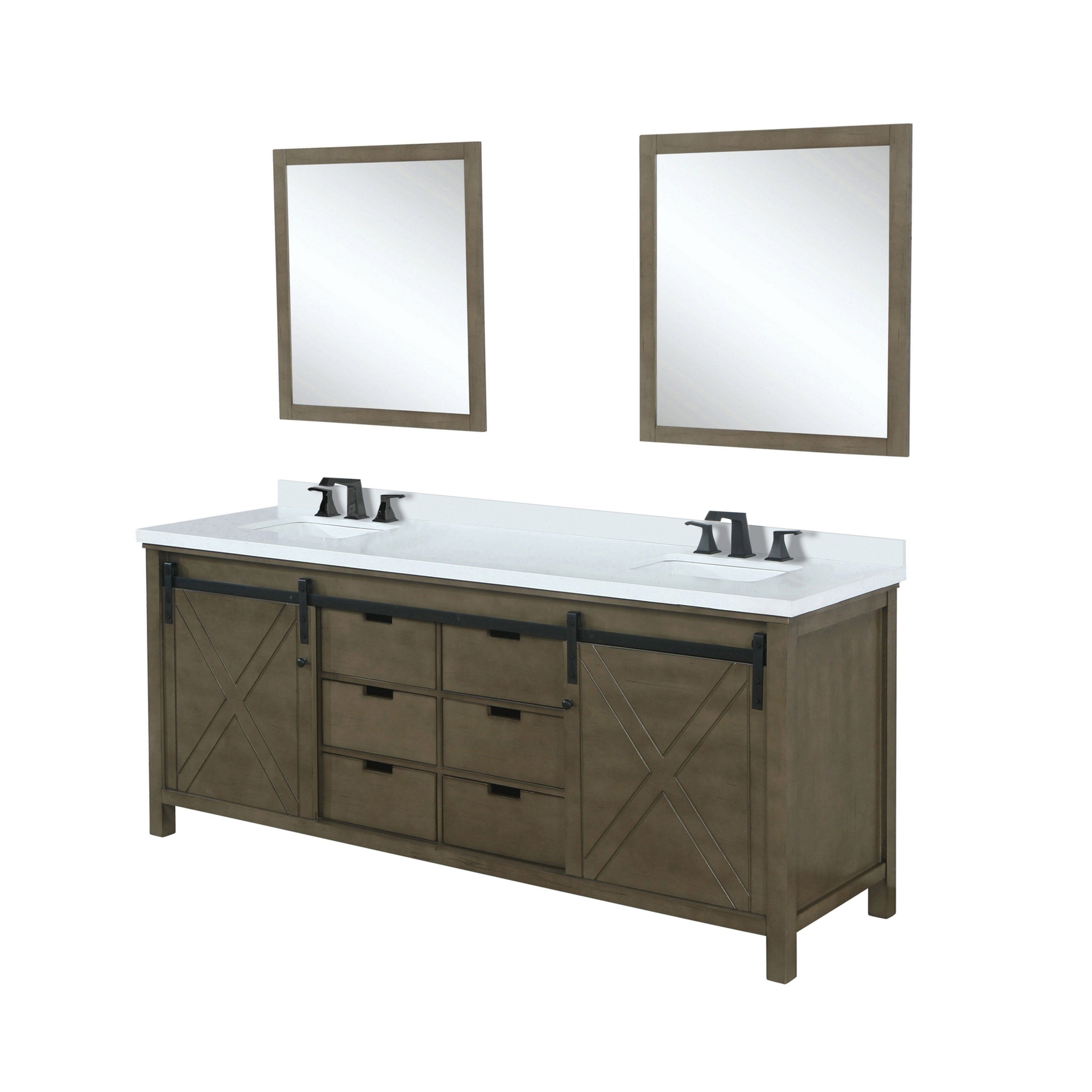 Marsyas 84 in W x 22 in D Rustic Brown Double Bath Vanity