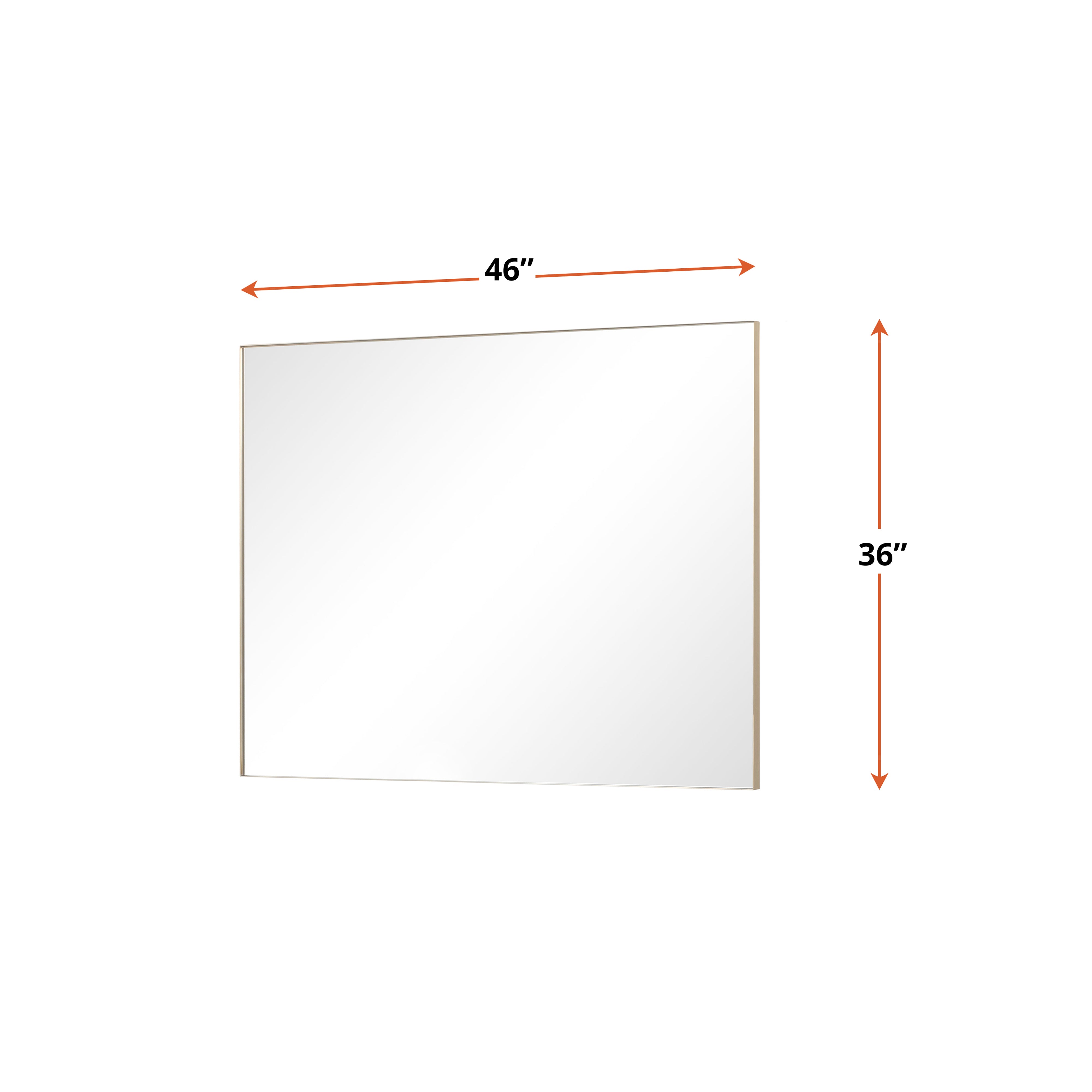 Abbey 46 in W x 36 in H Brushed Gold Mirror