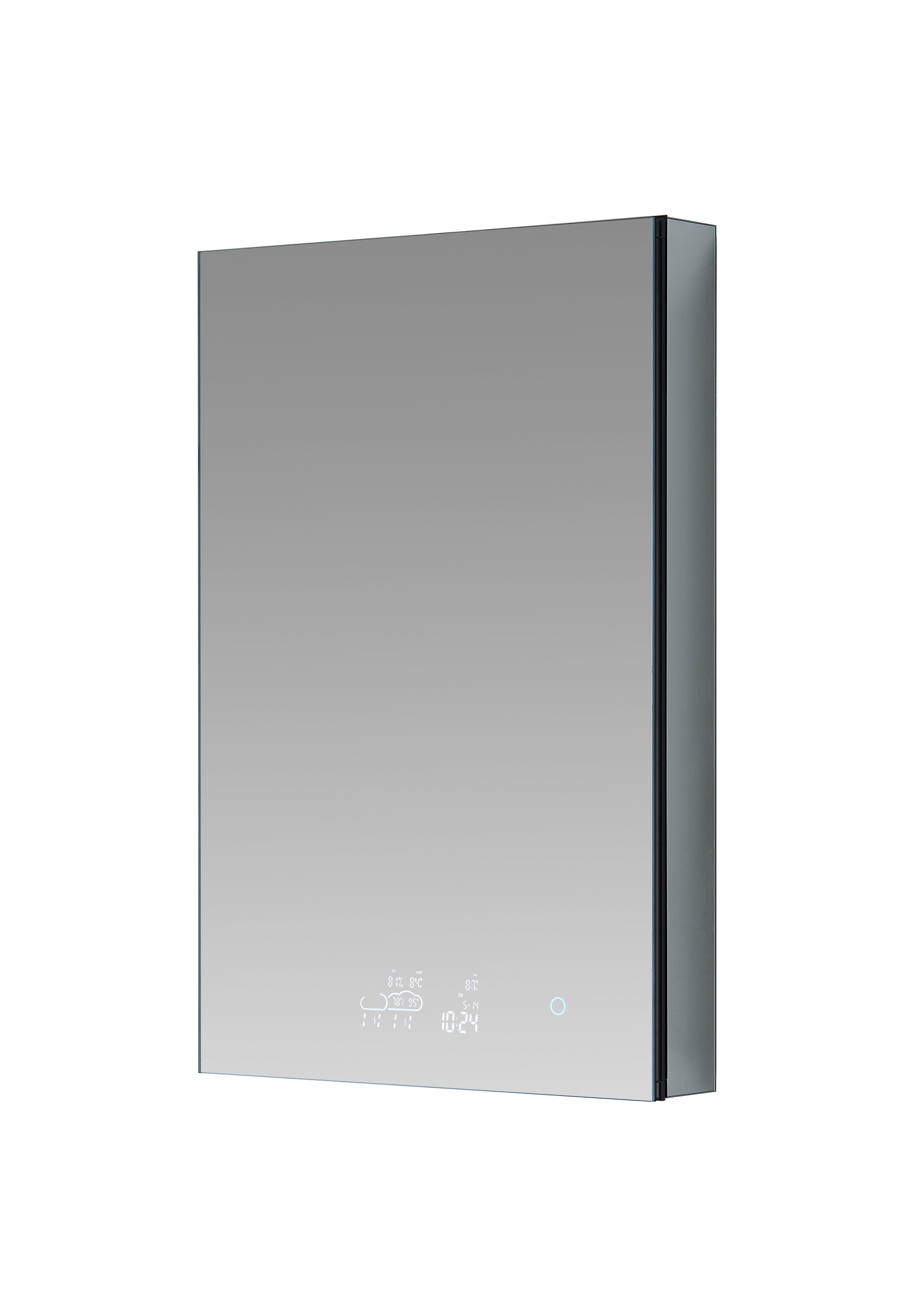 Savera 24 in. W x 32 in. H Recessed or Surface-Mount LED Mirror Medicine Cabinet with Defogger