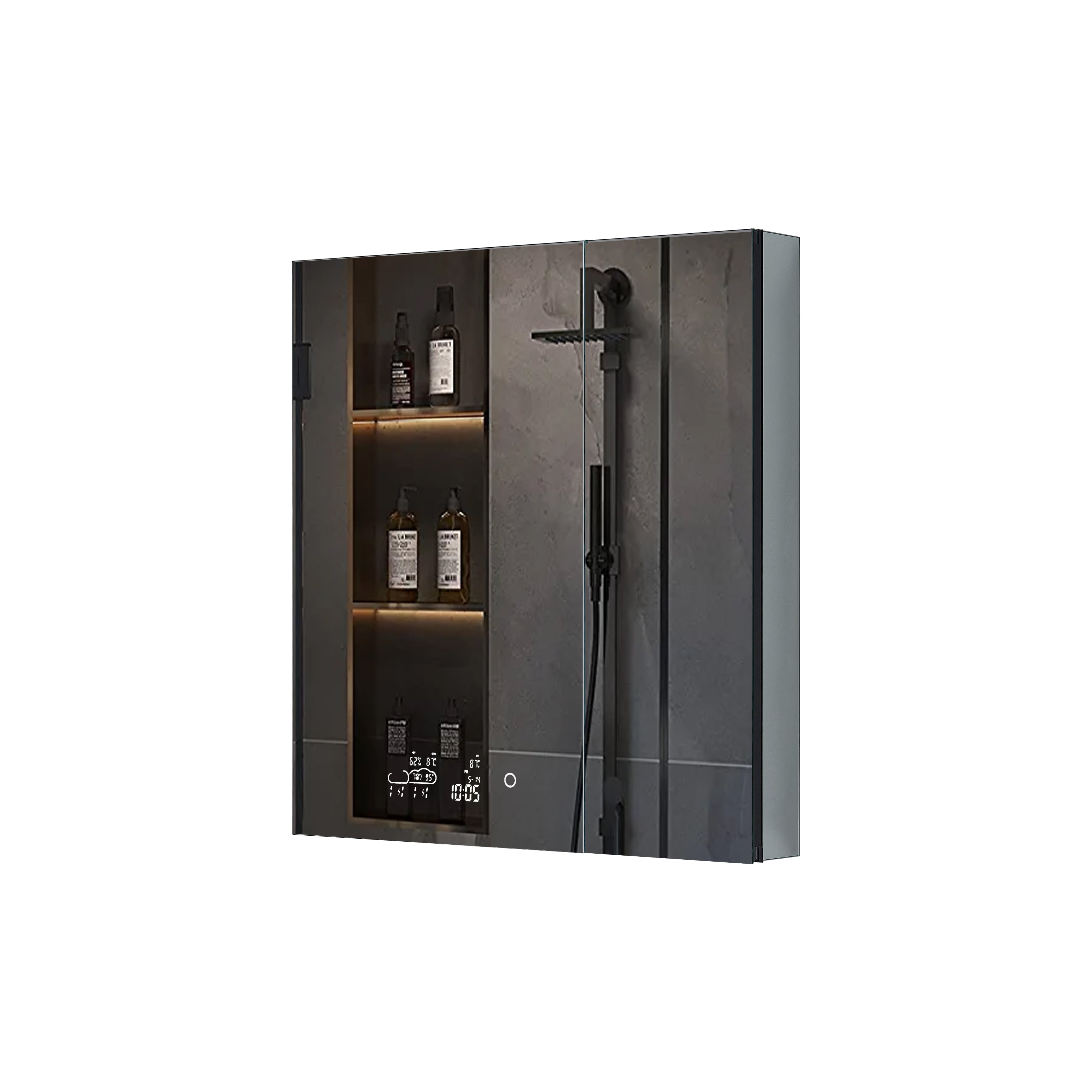 Savera 30 in. W x 32 in. H Recessed or Surface-Mount LED Mirror Medicine Cabinet with Defogger