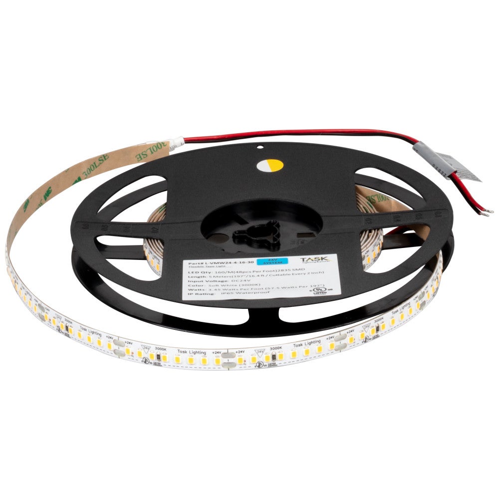 Hardware Resources 16 Ft, 400 Lumens/Ft. 24-volt High Output LED Tape Light, Single-White